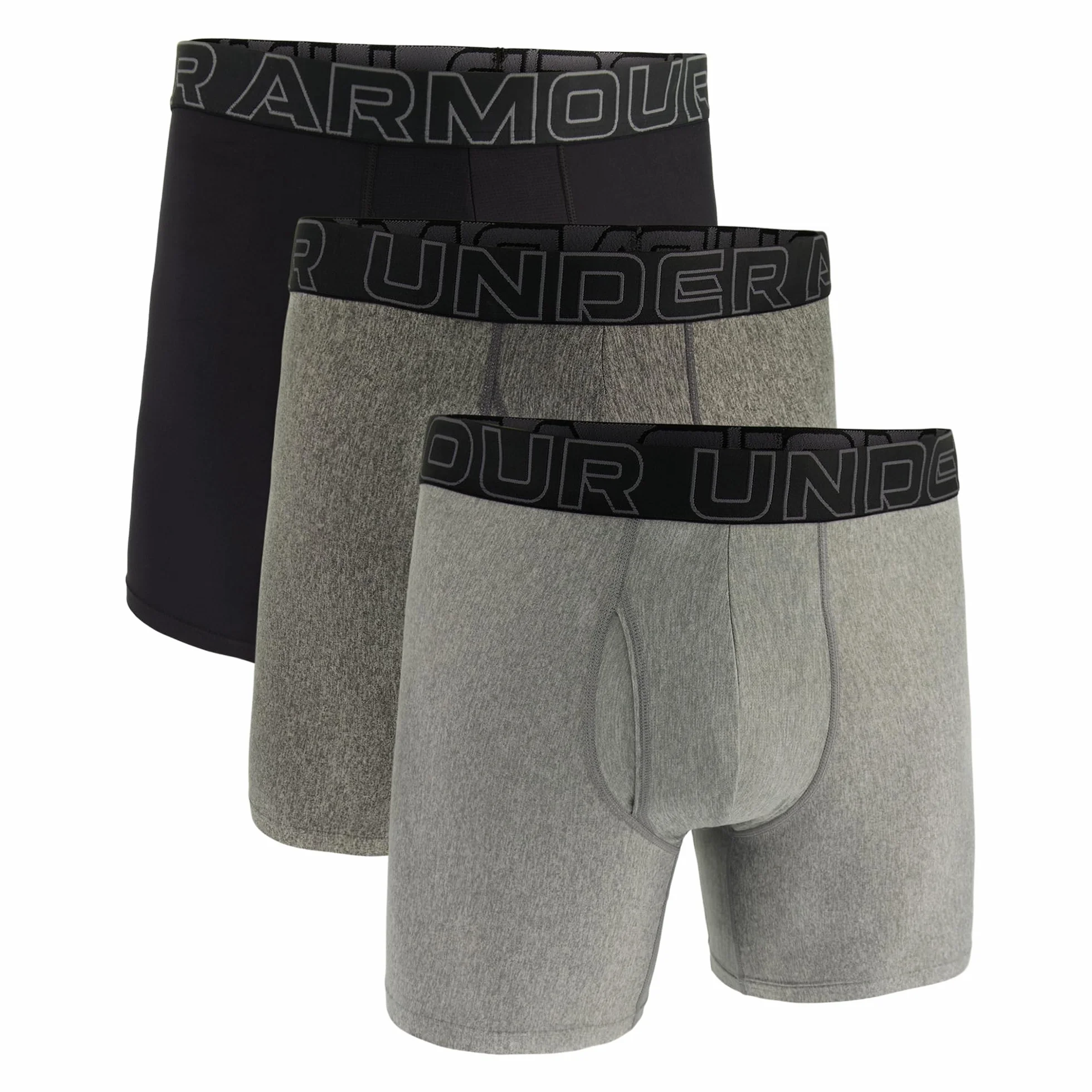 Under Armour Bielizna męska 15 cm Performance Tech Boxerjock - 3-pak, Czarny/ciemnoszary/szary, L