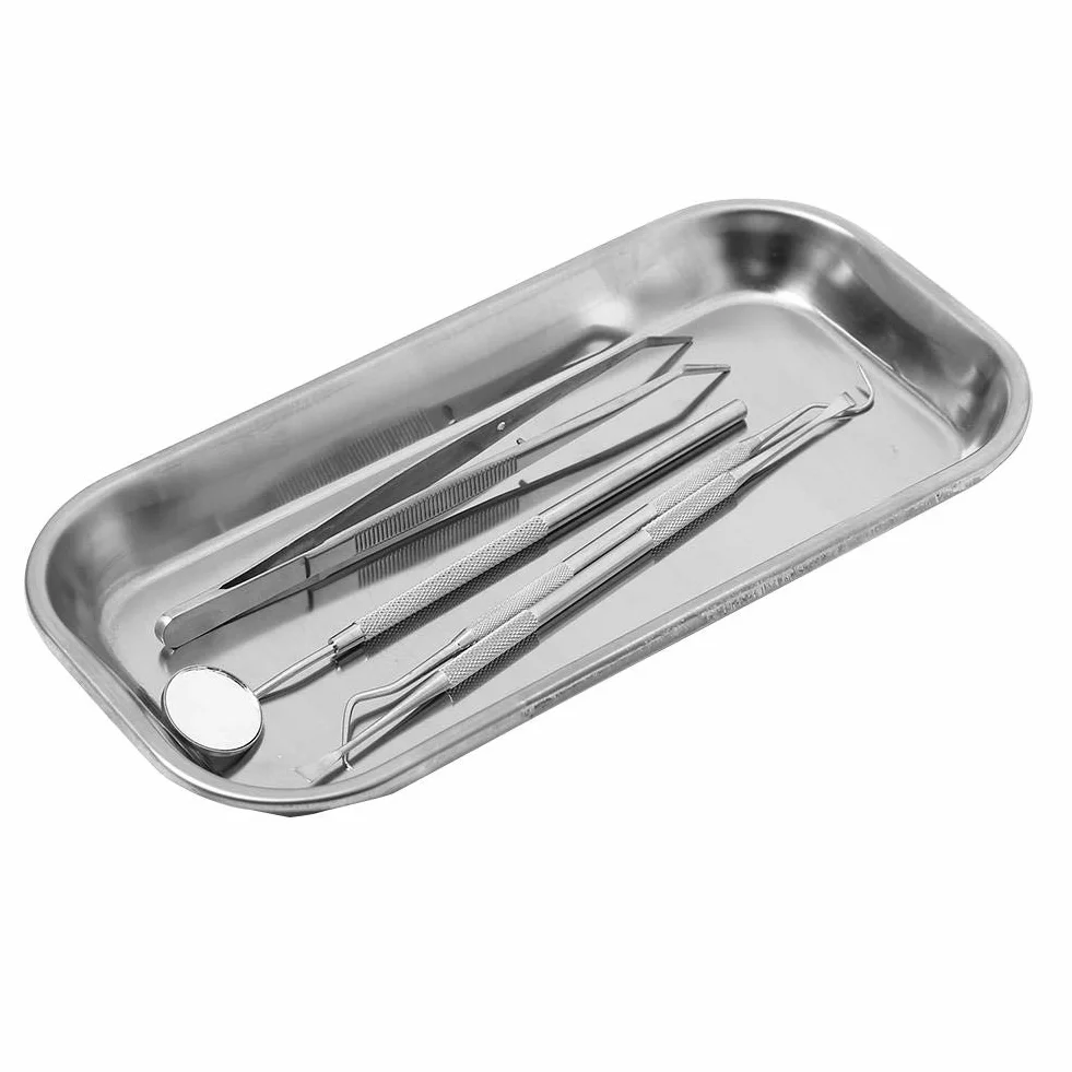 Nikou Taca na instrumenty - 1 szt. Dental 201 Sanitarna ze stali nierdzewnej taca na instrumenty M-edical przydatne narzędzie do laboratorium klinicznego Dobre polerowanie