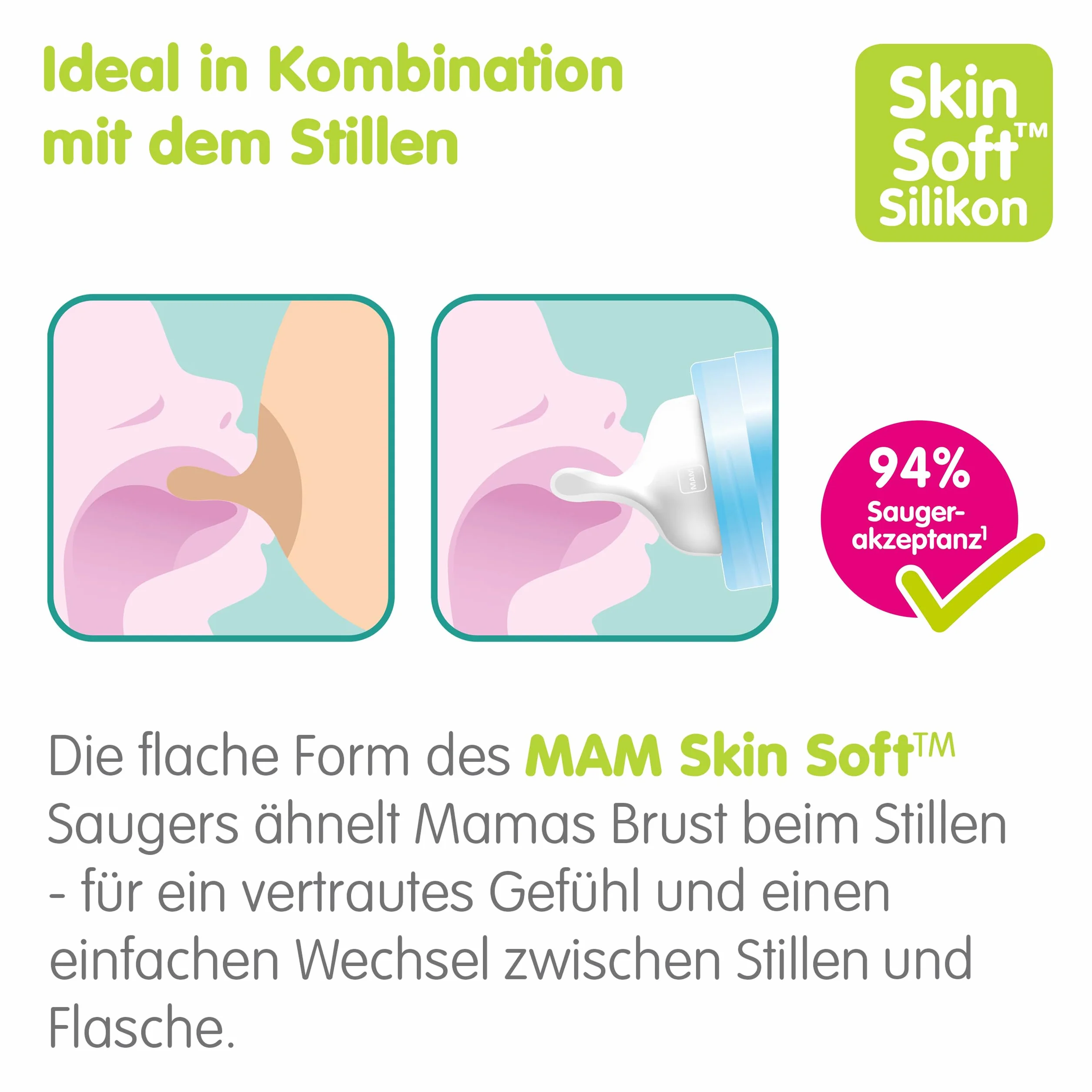 MAM Feel Good butelka dla niemowląt ze szkła (170 ml), butelka na mleko z szerokim otworem, stabilna butelka do picia dla niemowląt z przyssawką rozm. 1, od urodzenia, zając/lis