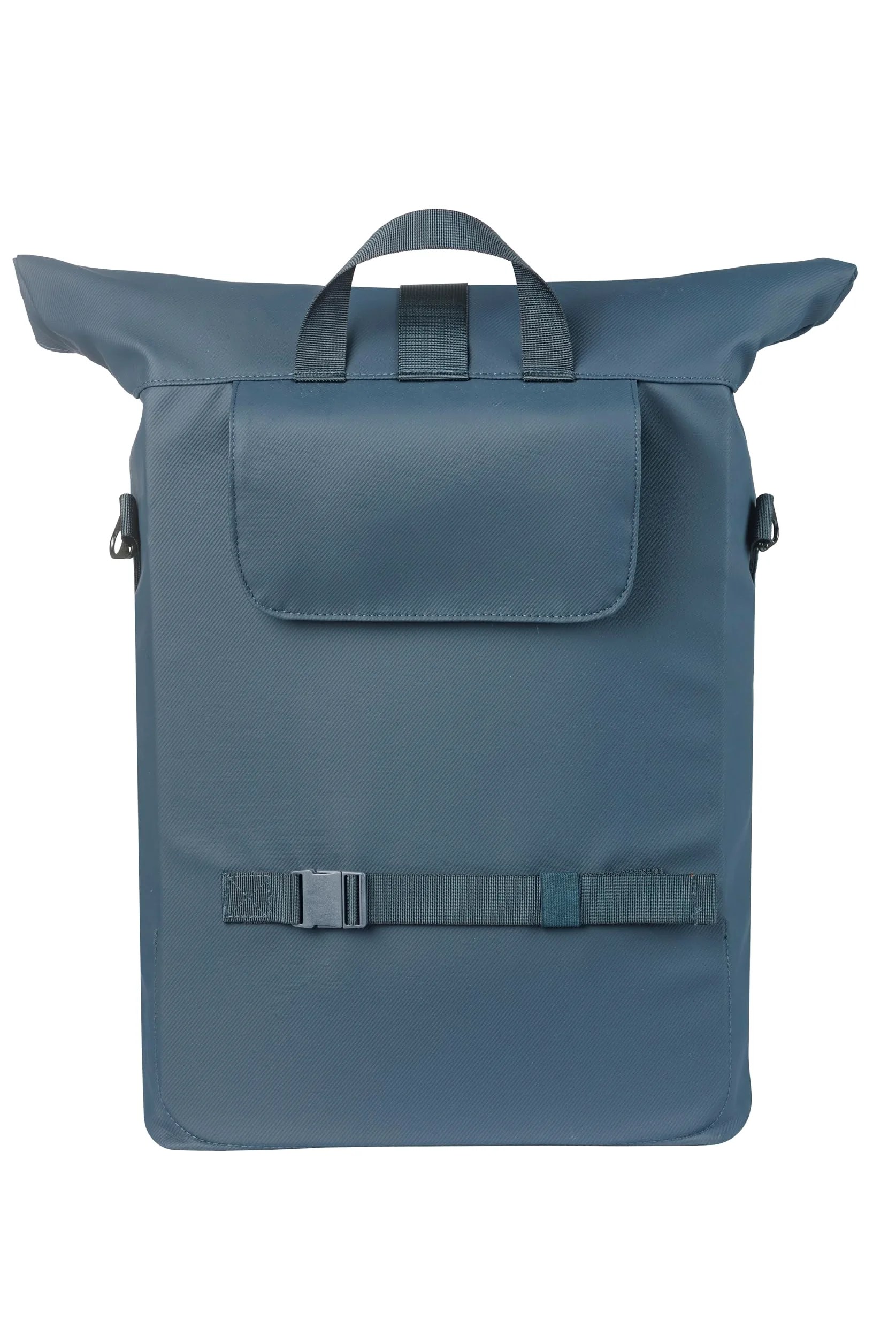 Basil Brooklyn Pojedyncza torba rowerowa, na bagażnik, wodoszczelna, 17 l, z kieszenią na laptopa, odblaskowa, wykonana z materiału z recyklingu, haczyki MIK, 32 x 14 x 40 cm, niebieska