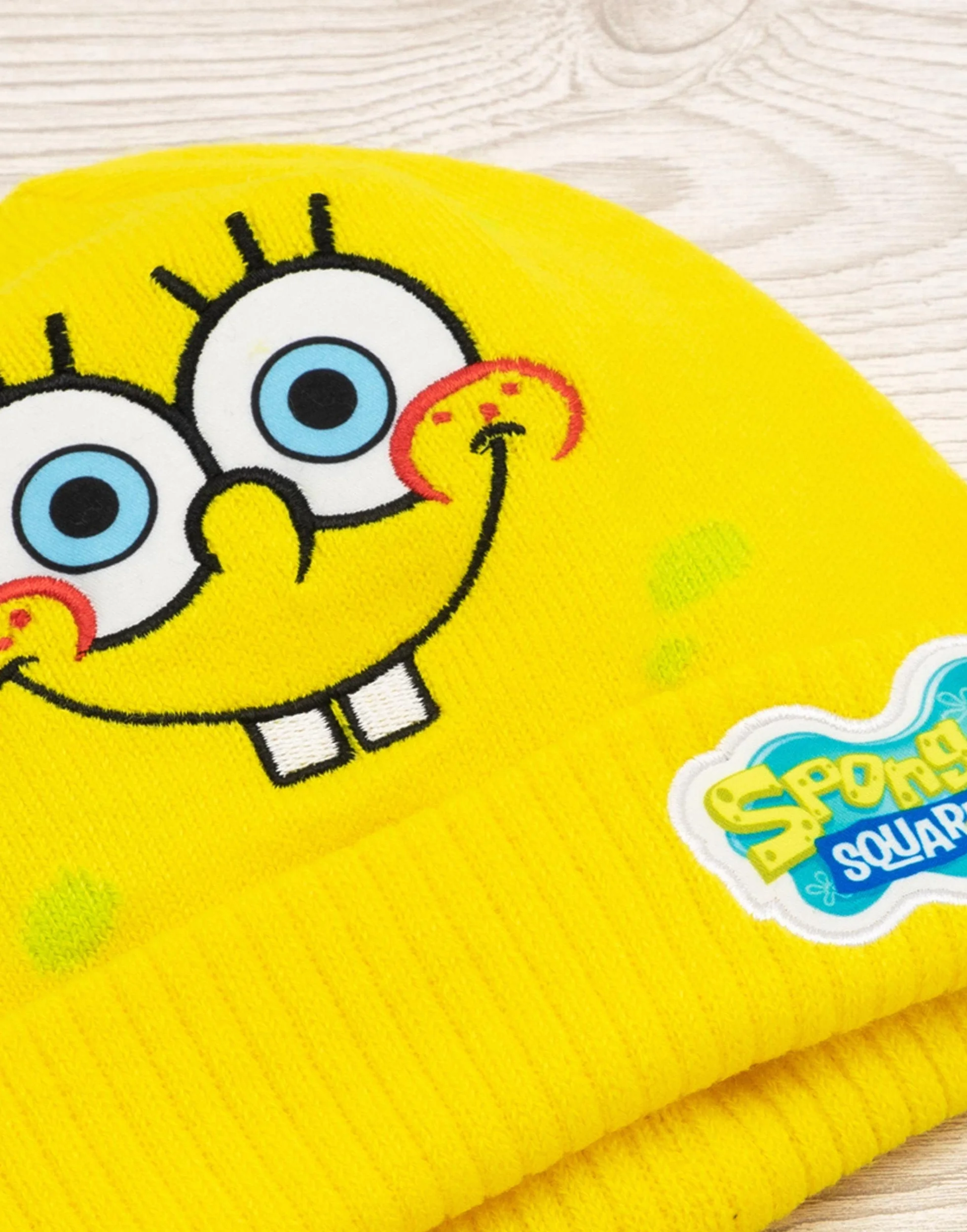 SpongeBob Squarepants Dziecięca czapka z daszkiem z dzianiny żółta, rozmiar uniwersalny