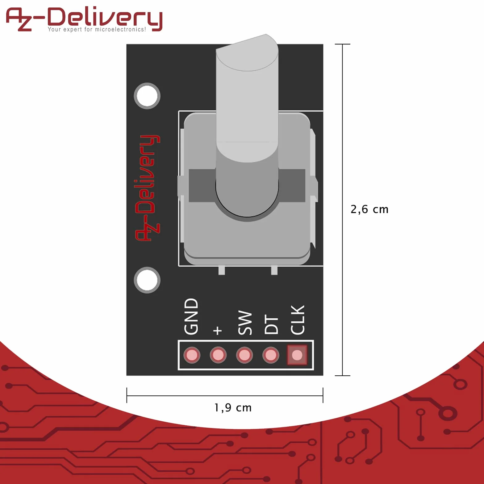 AZDelivery 3 x KY-040 Rotary Encoder Rotary Encoder Moduł, kompatybilny z Arduino i Raspberry Pi w tym E-Book!
