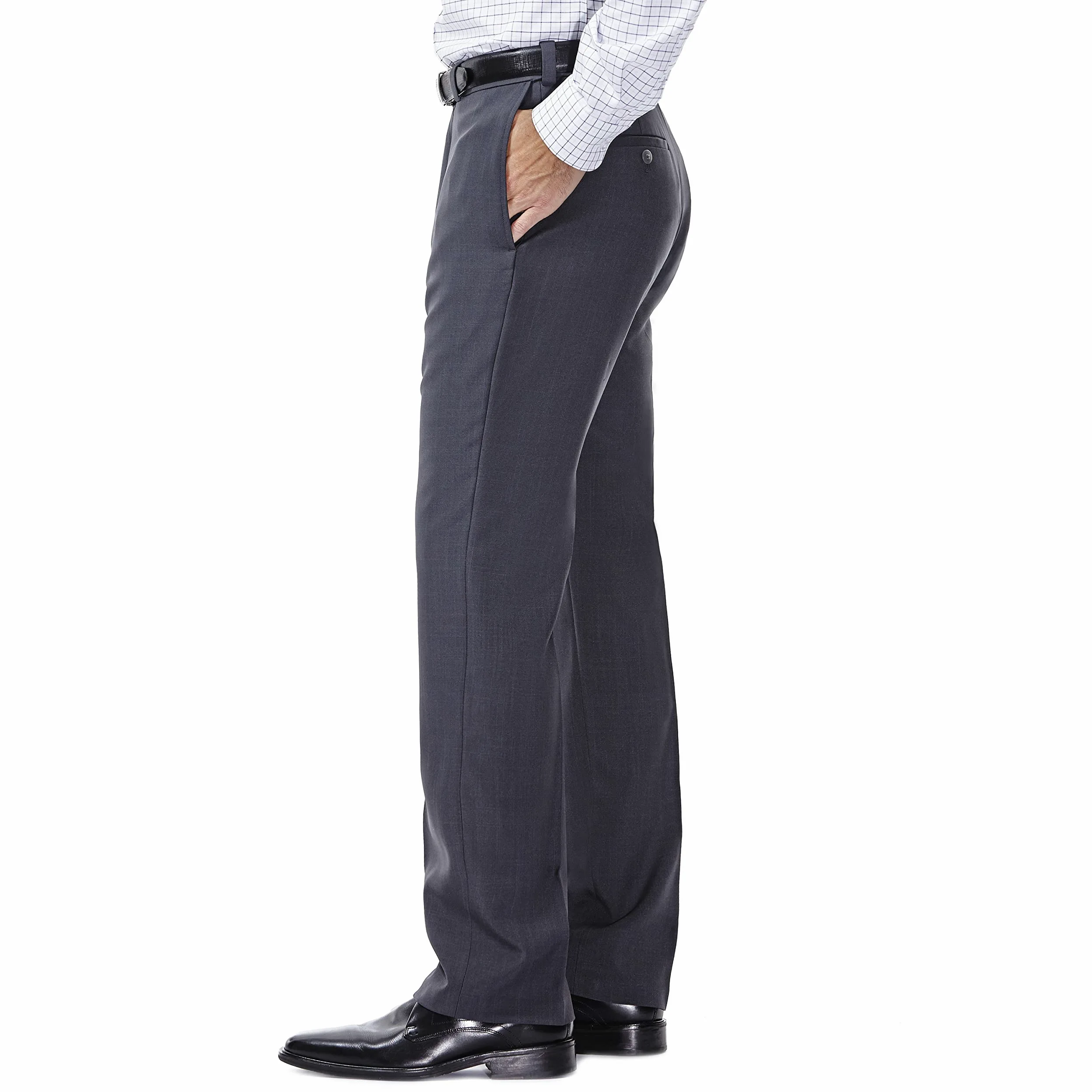 Haggar Męskie spodnie E-CLO Repreve Stria Flat Front Dress Pant