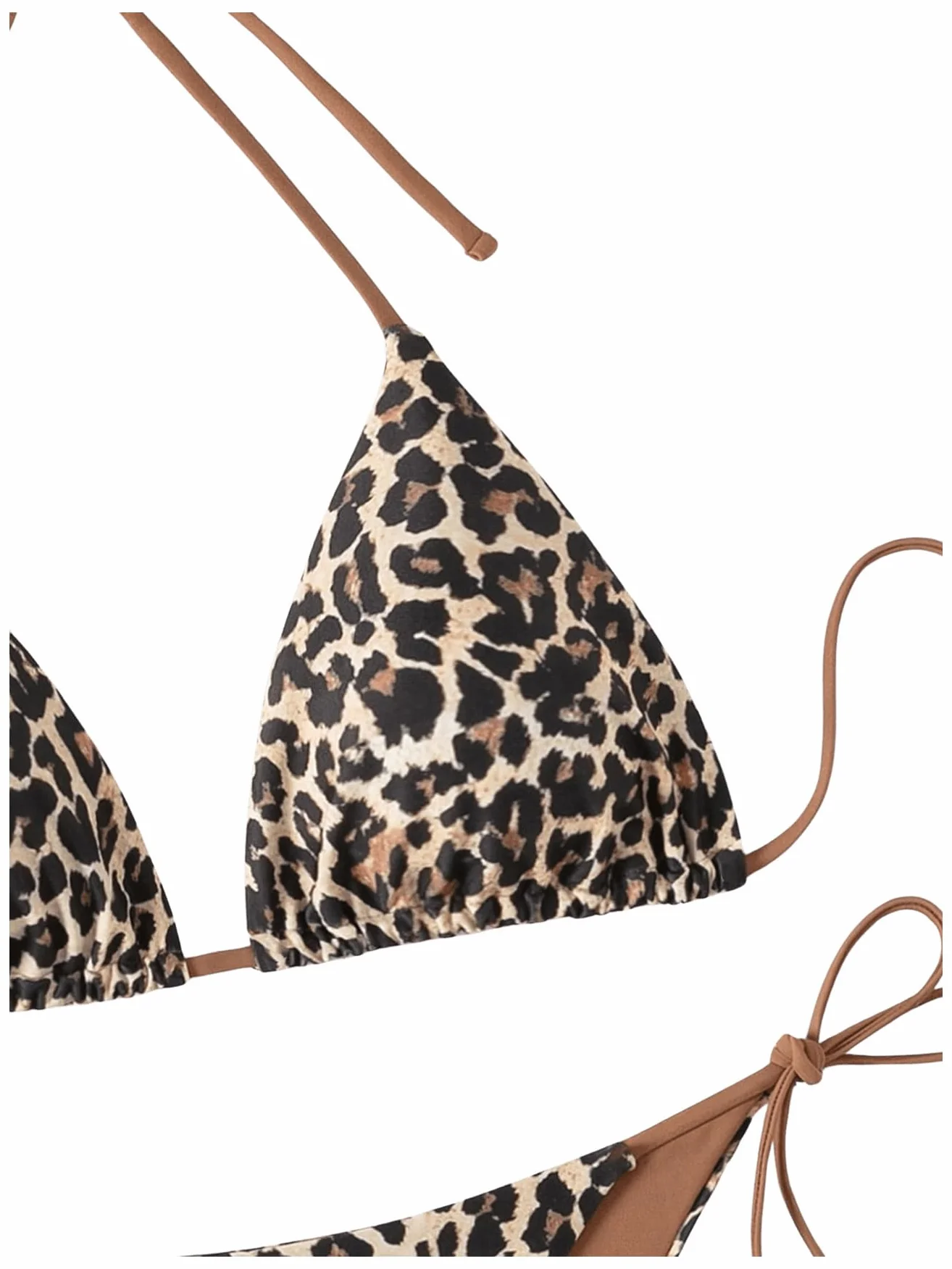 GORGLITTER Zestaw bikini damskie, seksowne stringi trójkątne bikini leo, wiązane na szyi, bikini, lato, plaża, bikini, dwuczęściowy strój kąpielowy, moda kąpielowa