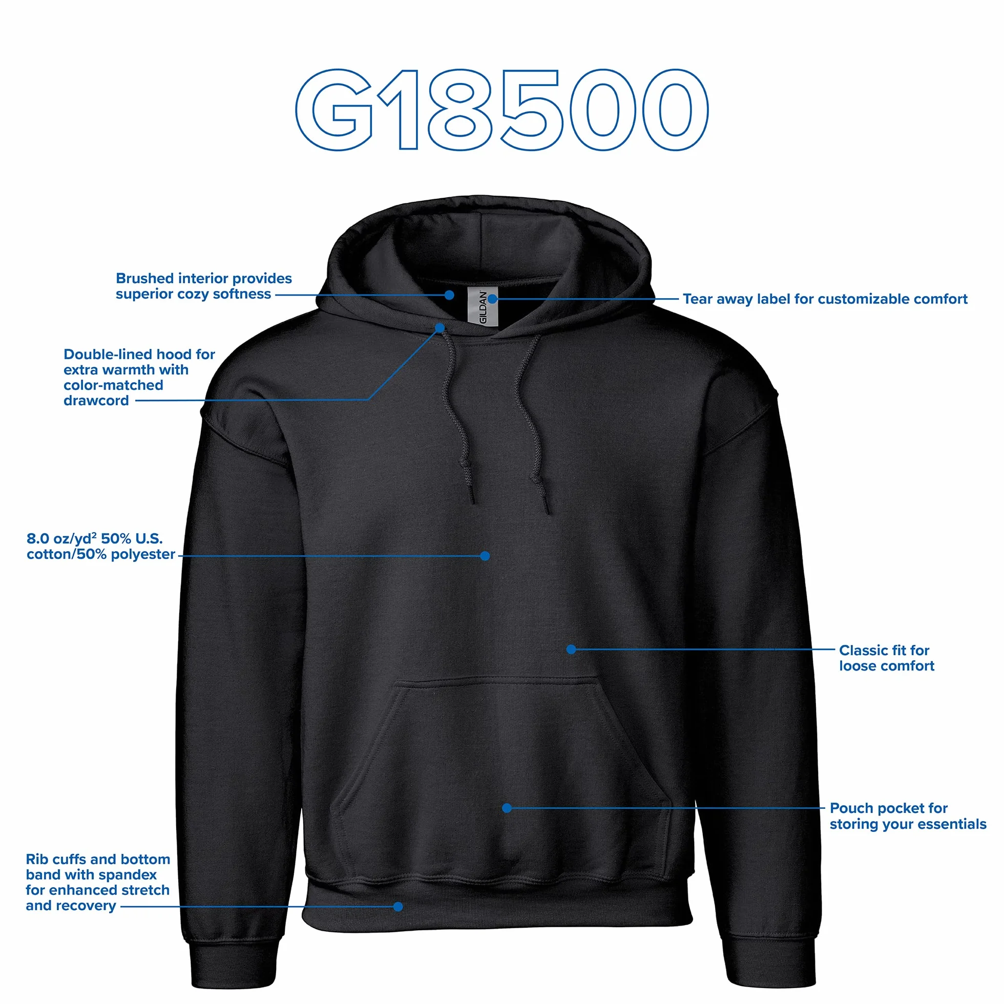 Gildan Bluza z kapturem polarowa G18500