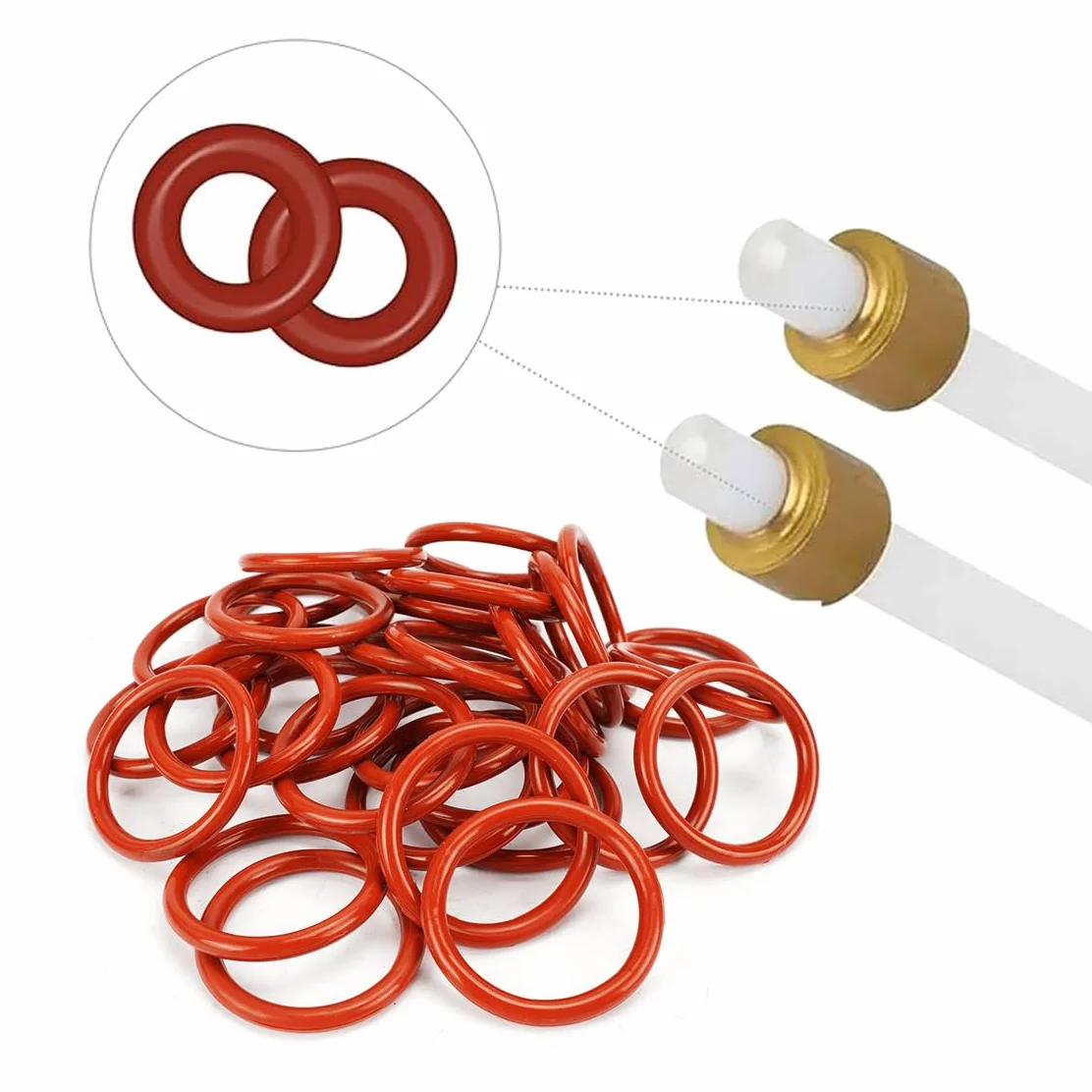 Amacoam Uszczelka o-ring 15 sztuk silikonowych uszczelek do ekspresów do kawy, czerwona, guma, kompatybilna z Philips Saeco Spidem Gaggia, 15 Count O-ring