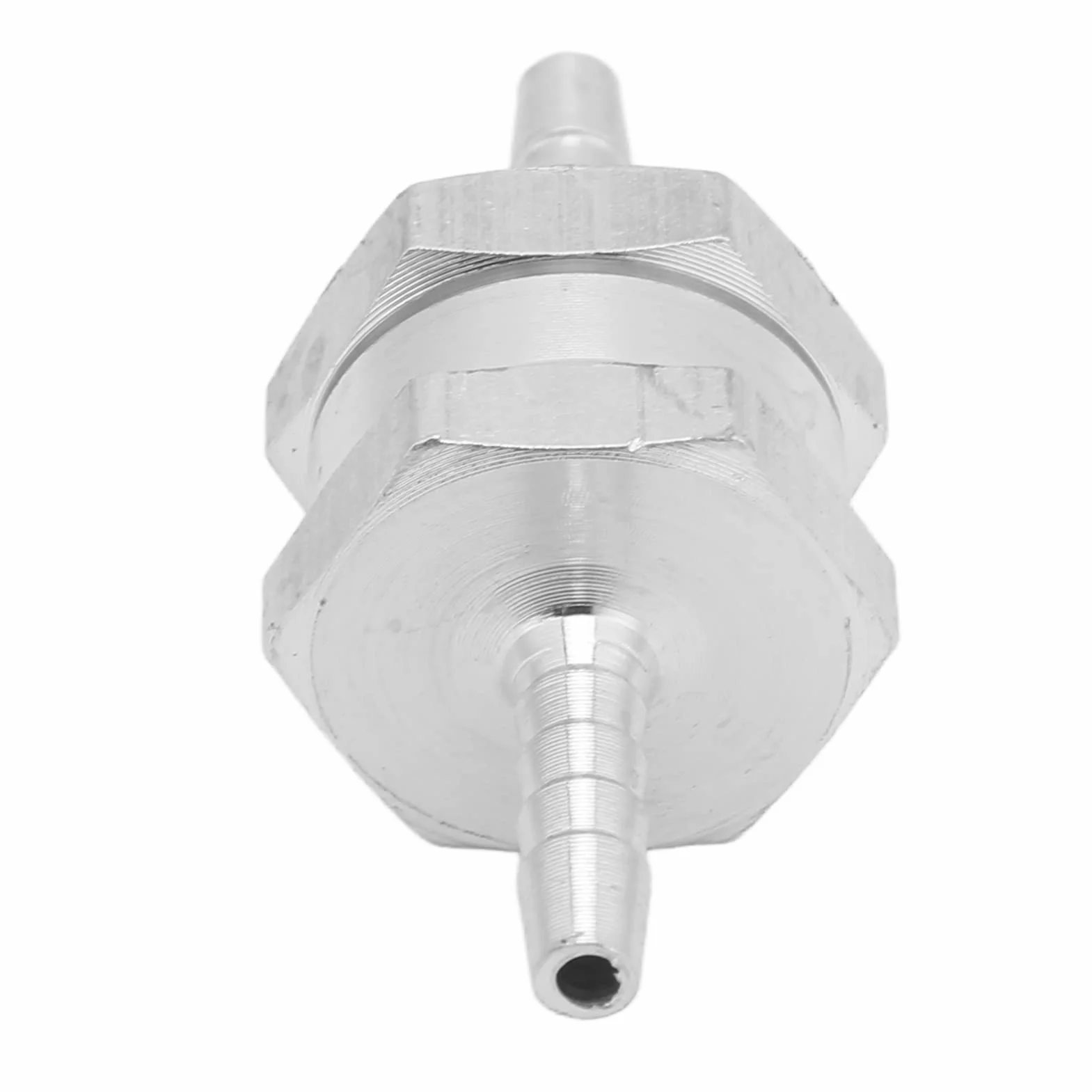Zawór Zwrotny Jednokierunkowy Zawór Paliwa 4Mm Srebrny Stop Aluminium Jednokierunkowy Zawór Zwrotny Stop Aluminium Uniwersalny do Paliwa Benzyna Benzyna Napędowy Woda (4 mm)