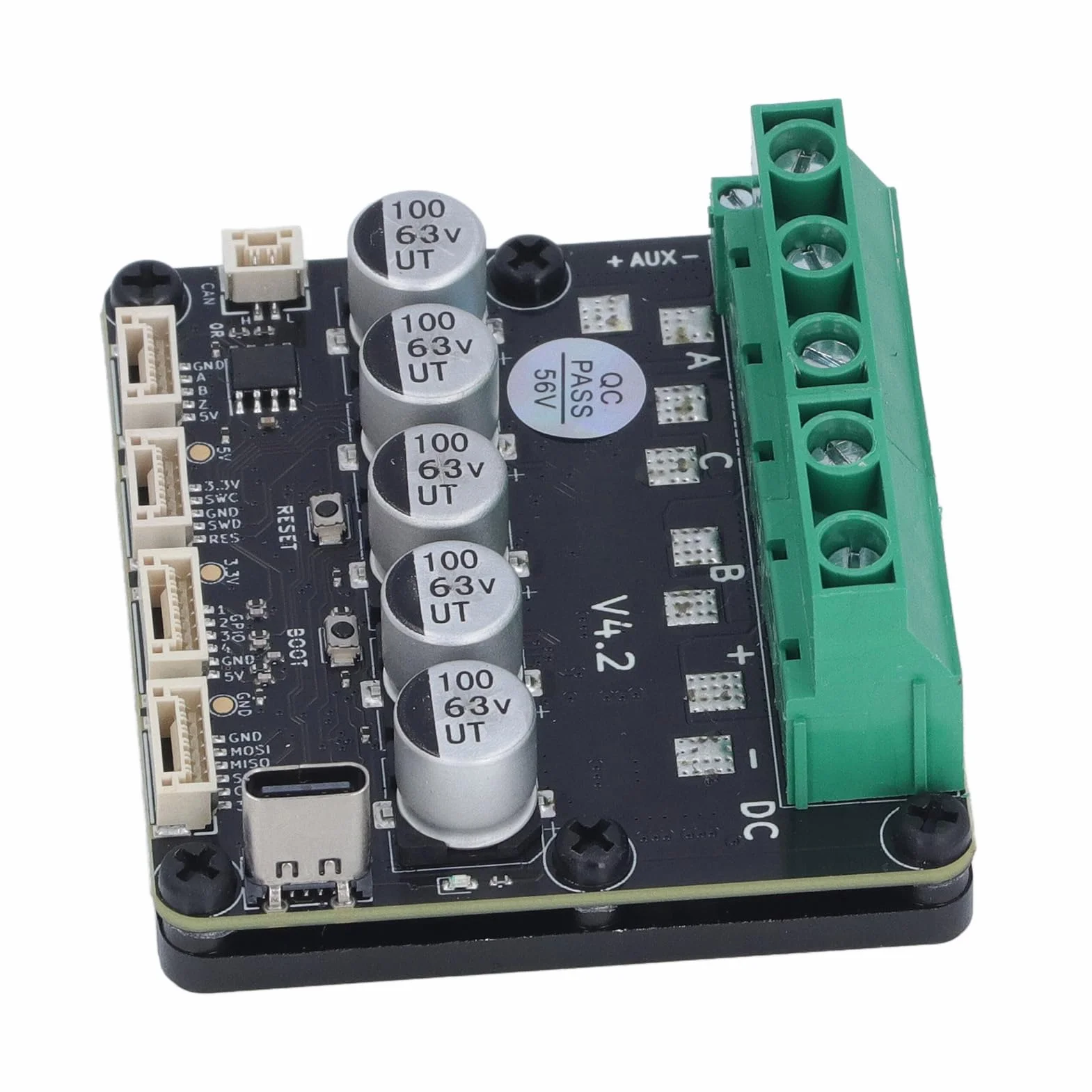 Fdit ODESC V4.2 Servomotor Controller Bez Kontrolera Prądu o Wysokim Prądu dla ODriveTool COC BLDC 8-56V 120A, Wszechstronne Tryby Sterowania do Sterowania Stawem Robotów i Przemysłowego BLDC