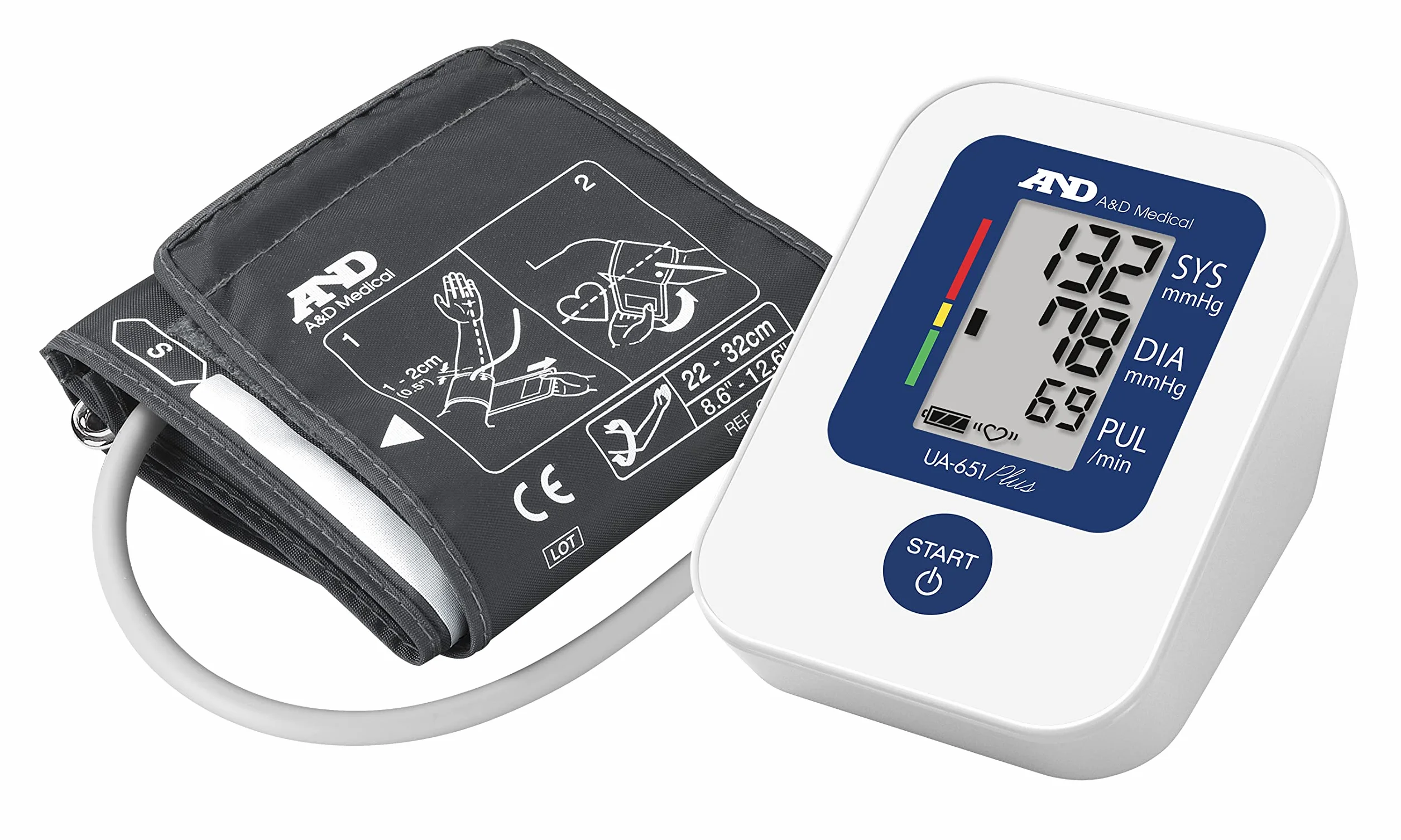A&D Medical UA-651 Plus, Sfigmomanometr z Wykrywaniem Migotania Przedsionków, Biały