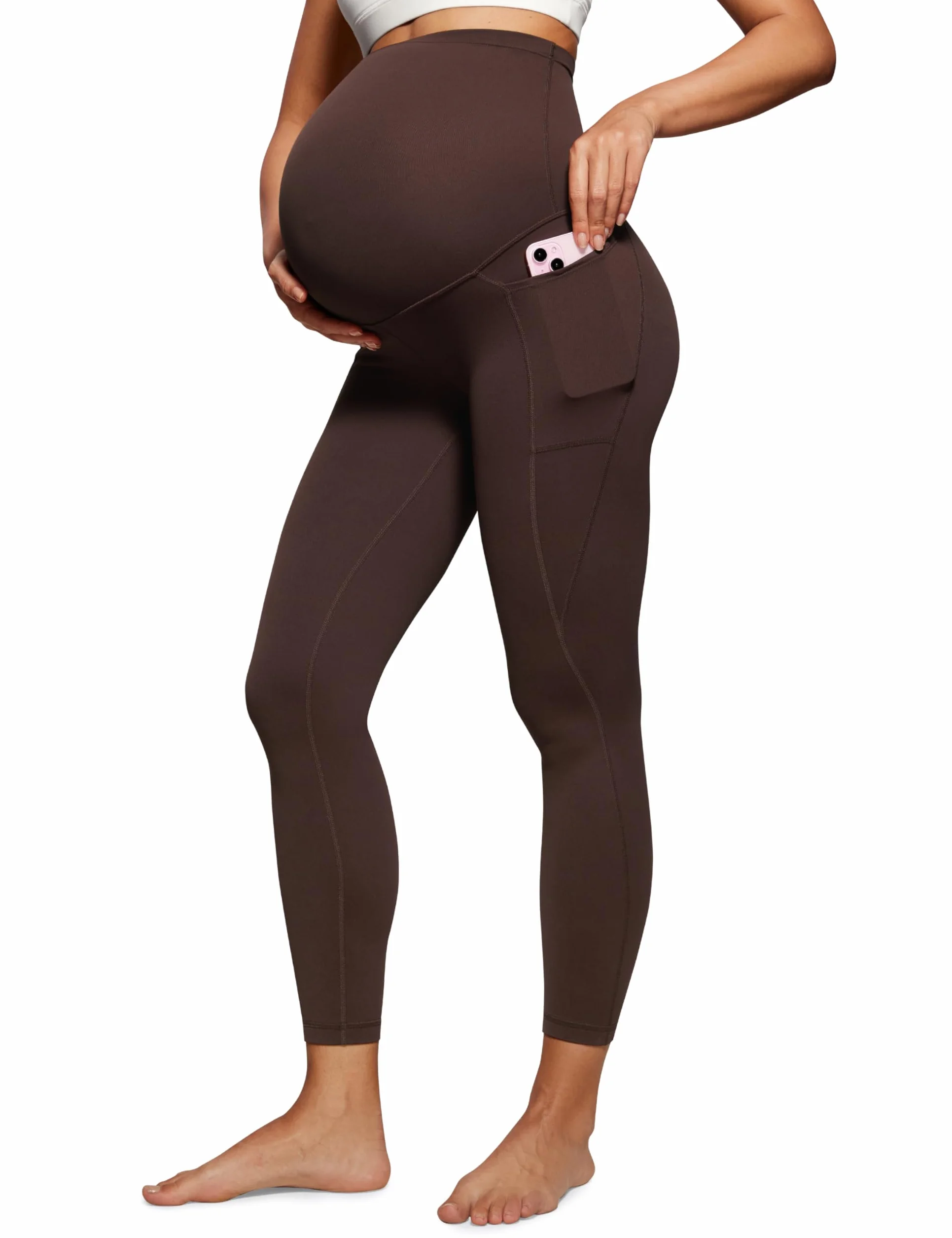 CRZ YOGA Damskie legginsy ciążowe Butterluxe z kieszeniami 25 cali spodnie do ćwiczeń i jogi