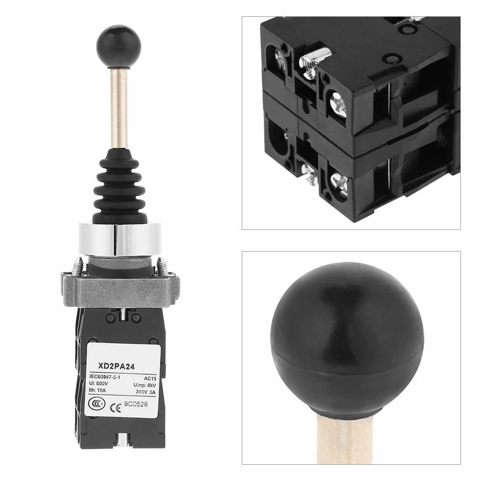 Joystick Switch, kontroler Joy Stick 4-pozycyjny sprężynowy przełącznik zwrotny wymiana przełączników przemysłowych czarny