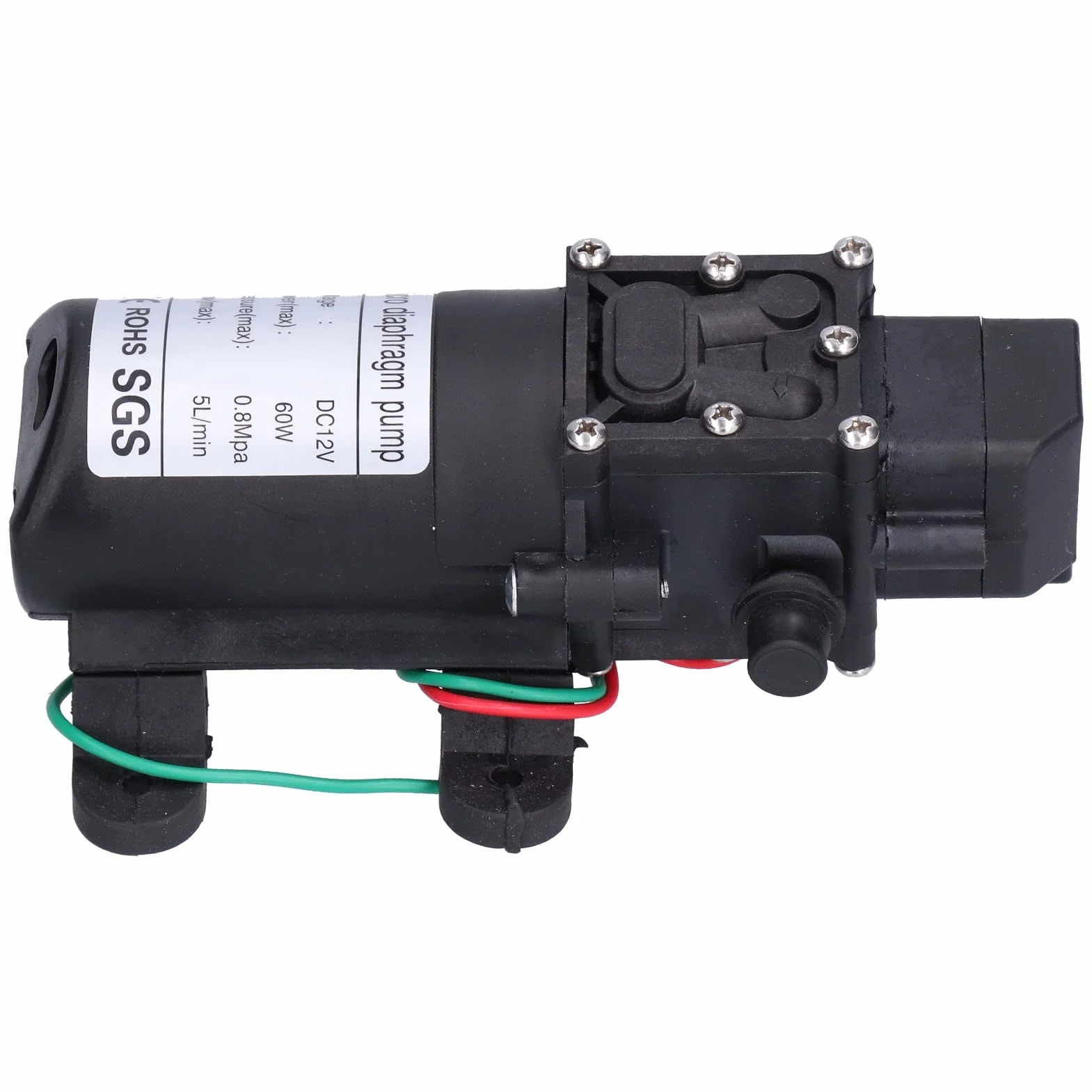 Pssopp Pompy wodne 12 V Wysokociśnieniowa pompa natryskowa Samozasysająca pompa membranowa 60 W Samozasysająca pompa natryskowa do nawadniania ogrodu baseny