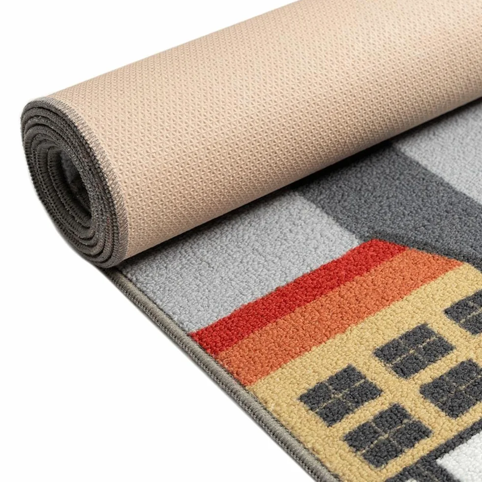 CARPETIA dywan pokój dziecięcy chłopcy dziewczynki młodzieżowy motyw miejski szary 200 x 290 cm