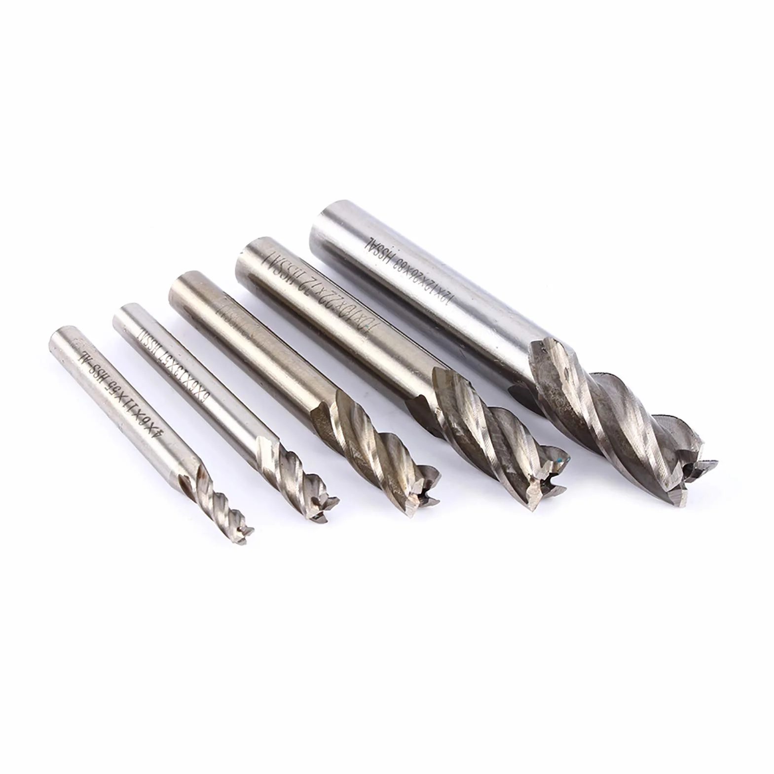 Frez, 12mm Stal Szybkotnąca 4 Flet Prosty Wiertło Tnące Bit Shank Power Frezarka Węglik Spiekany Upcut CNC Frezy Tiain Powlekane