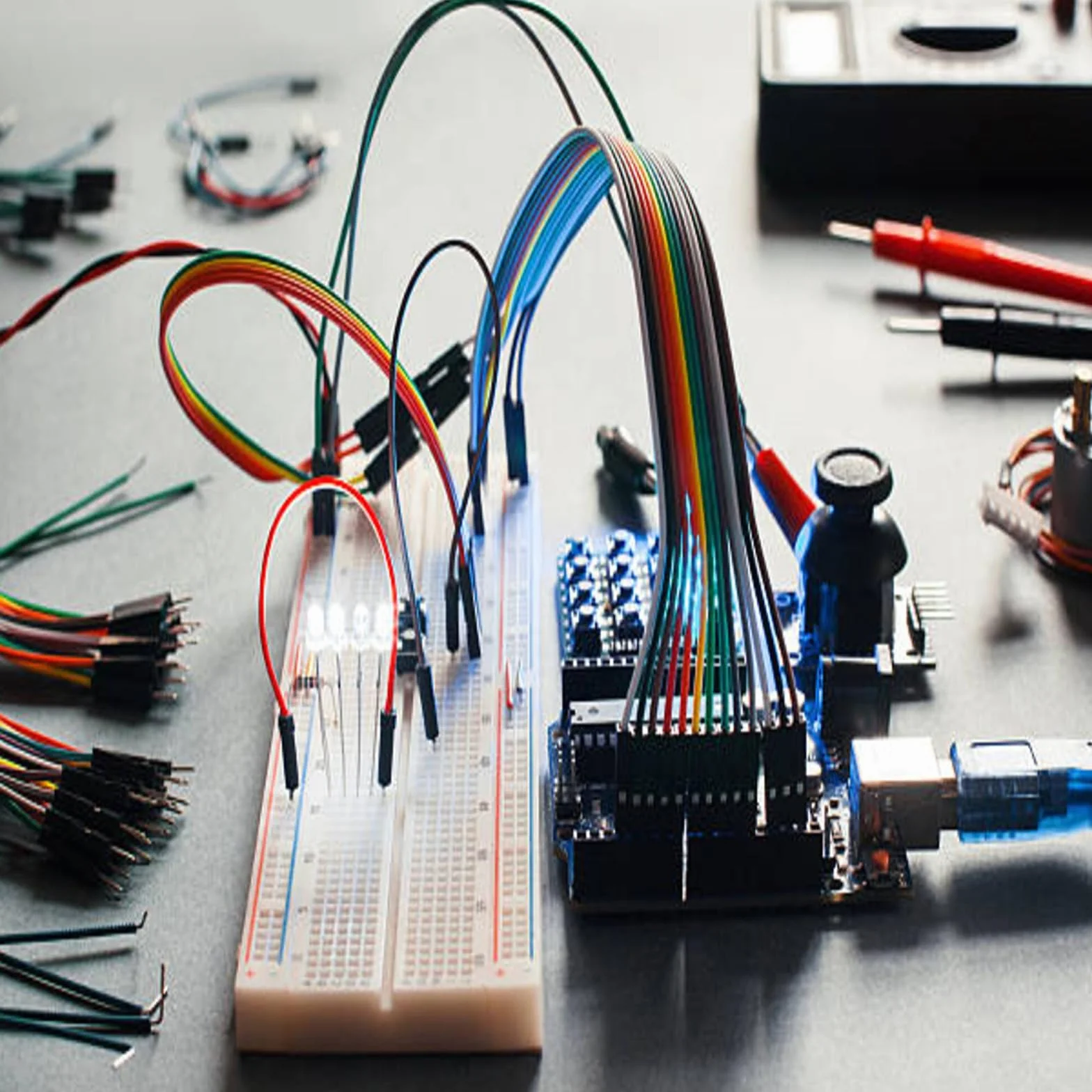 QUARKZMAN 1-biegunowy przewód mostkowy do płytek wtykowych, wtyczka na gniazdo, wymiar rastra 2,54 mm, kabel płaski, długość 10 cm, elektroniczny kabel taśmowy do elektroniki, 40 sztuk