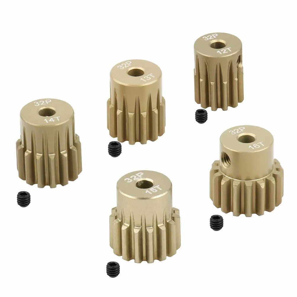 Zębatka silnika 32DP 12T 13T 14T 15T 16T 3,175 mm wał zębnika zestaw części do 1/10 RC Auto 3650 540 550 bezszczotkowy silnik szczotkowy (5 szt.)