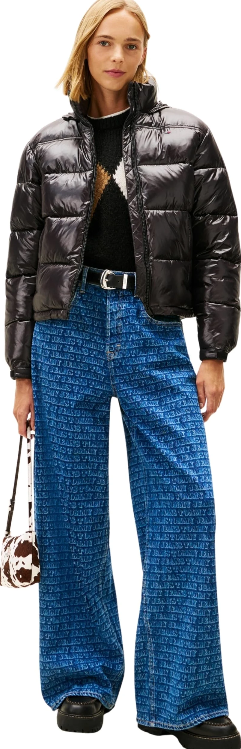 Tommy Jeans Damska kurtka puchowa TJW PCKBL HD ESS PFFR SHINY EXT DW0DW22039, CZARNA (Czarna), S, czarny (czarny), S