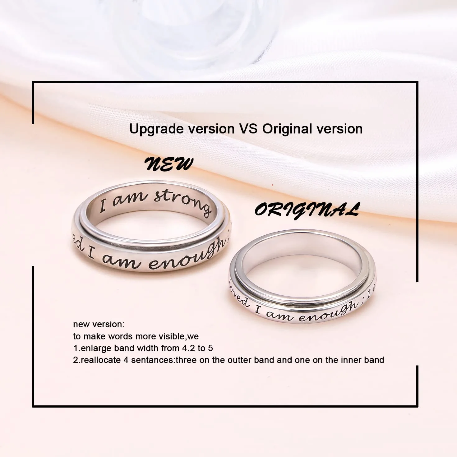 Spinner Ring pierścionek ze srebra 925 antystresowy ADHD autyzm