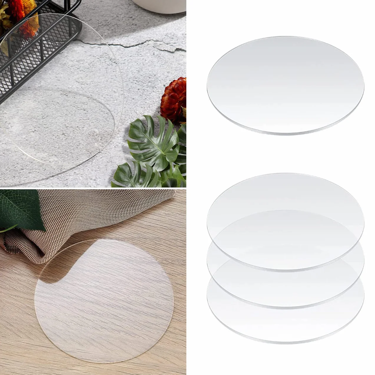 20 sztuk przezroczystych akrylowych arkuszy plastikowych, okrągłych płaskich, akrylowych okręgu tarcz do rękodzieła, DIY breloczek, biżuteria, akcesoria, 5 cm x 1,8 mm