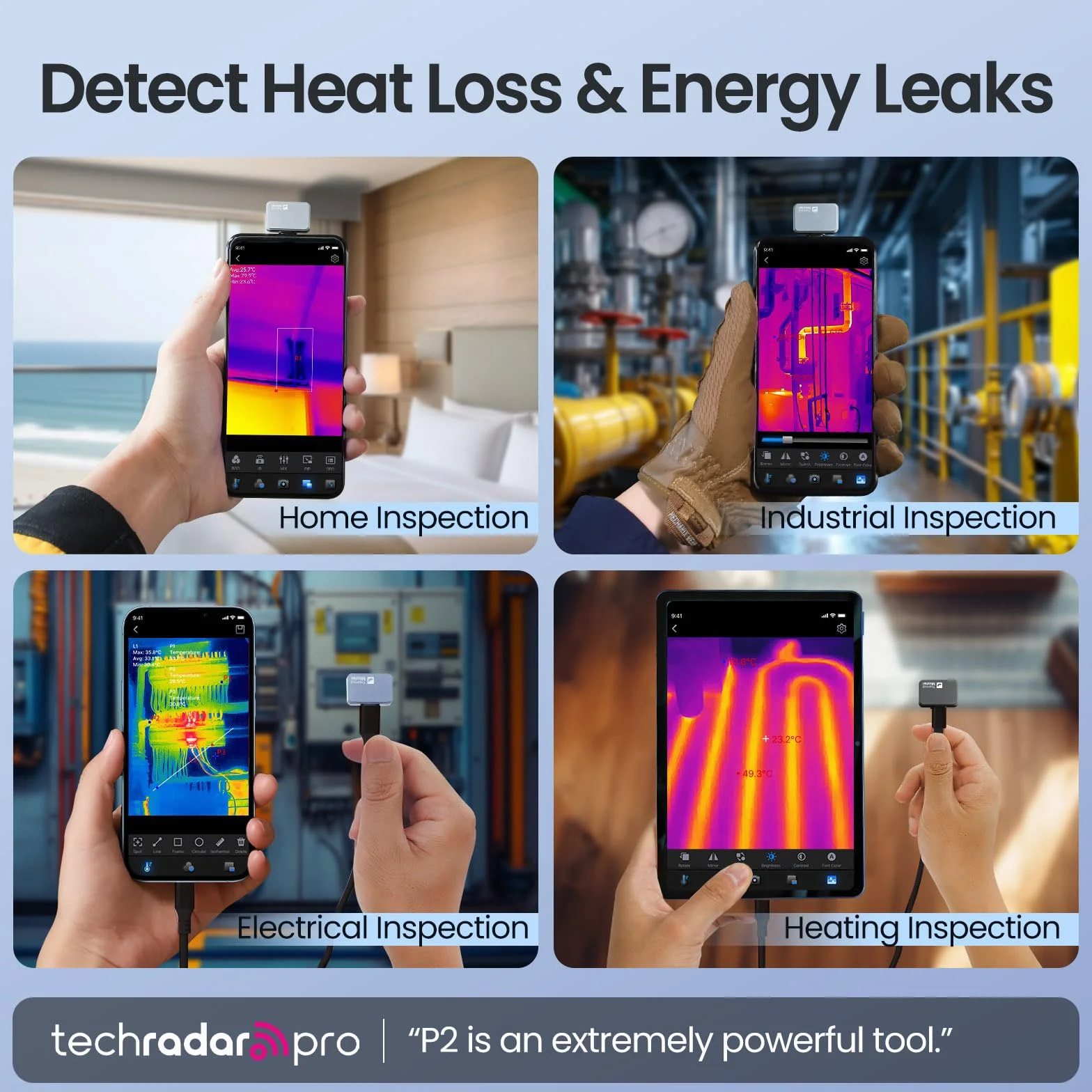 Thermal Master P2 Kamera termowizyjna rozdzielczość 256 x 192, Super IR 512 x 384, od -20 do 600℃, dokładność pomiaru ± 1,5℃ PCB, 15 x zoom, Dla telefonów z systemem Android