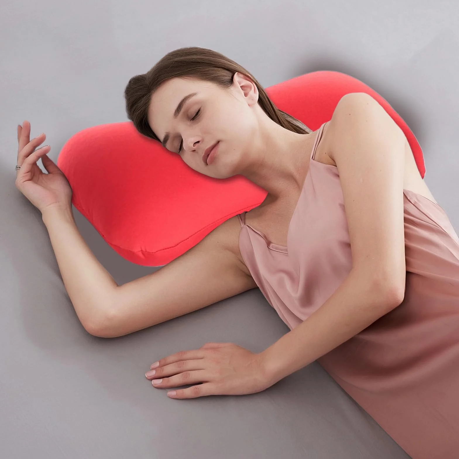Poduszka z mikrokulkami 38 x 20 cm miękka poduszka podtrzymująca szyję ramiona plecy ergonomiczny zagłówek
