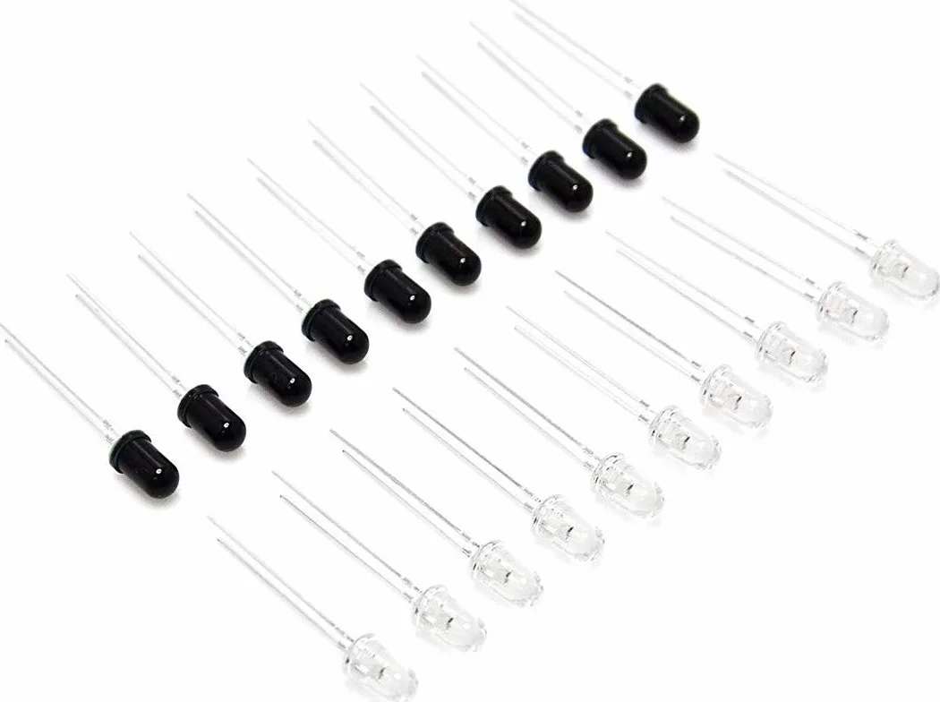 Hailege 20 szt. 5 mm 940 nm LED emiter na podczerwień i odbiornik IR Dioda do Arduino 5 mm na podczerwień 10 emisji + 10 odbiorników (opakowanie zawiera 10 par)