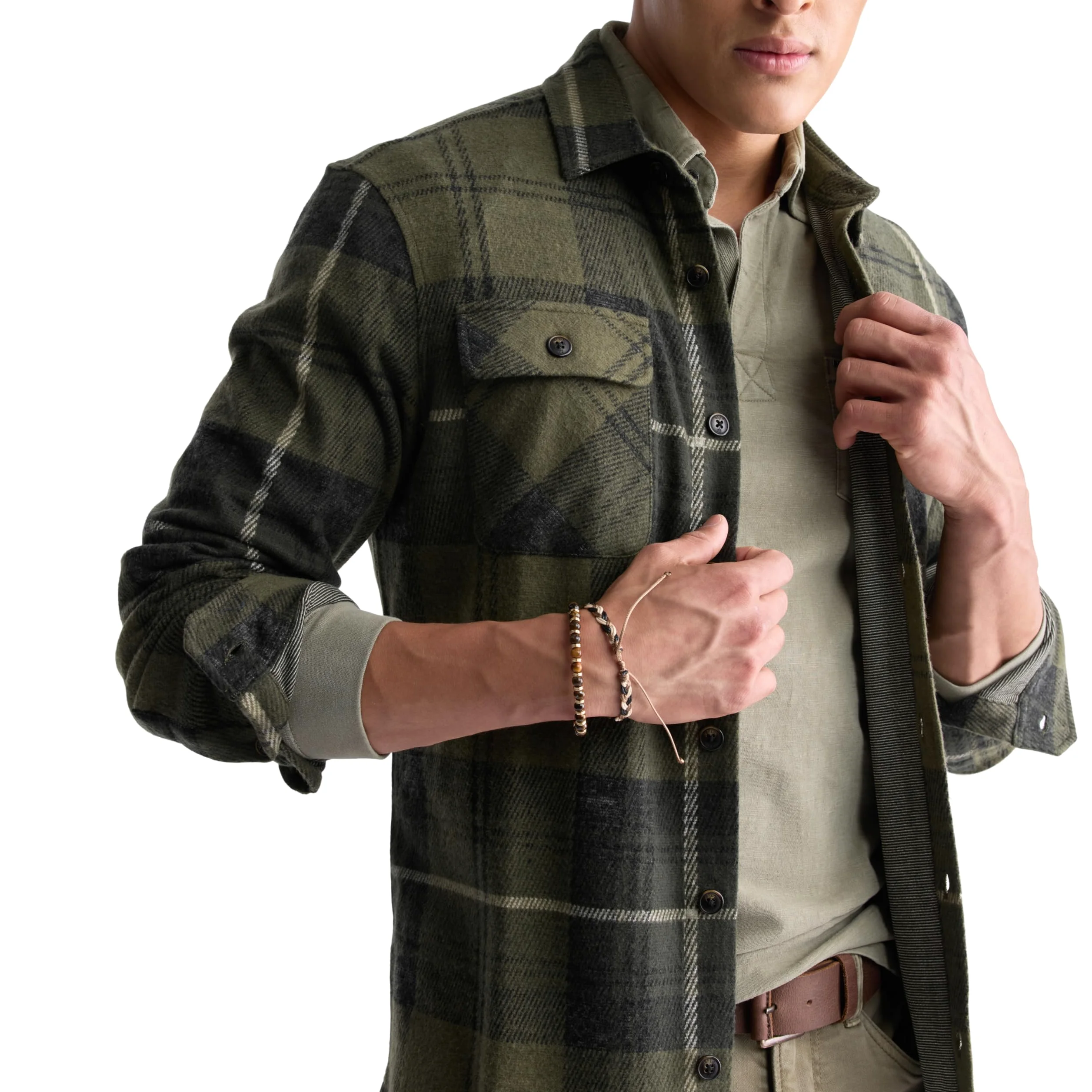 Buffalo David Bitton Koszula z długim rękawem z zapięciem na guziki Mężczyźni Long Sleeve Button Down Blanket Shirt