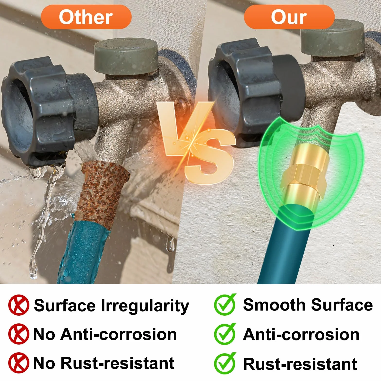 4-pak adapterów męskich na żeńskich, 1/10.2 cm MNPT x 1/20.3 cm FNPT