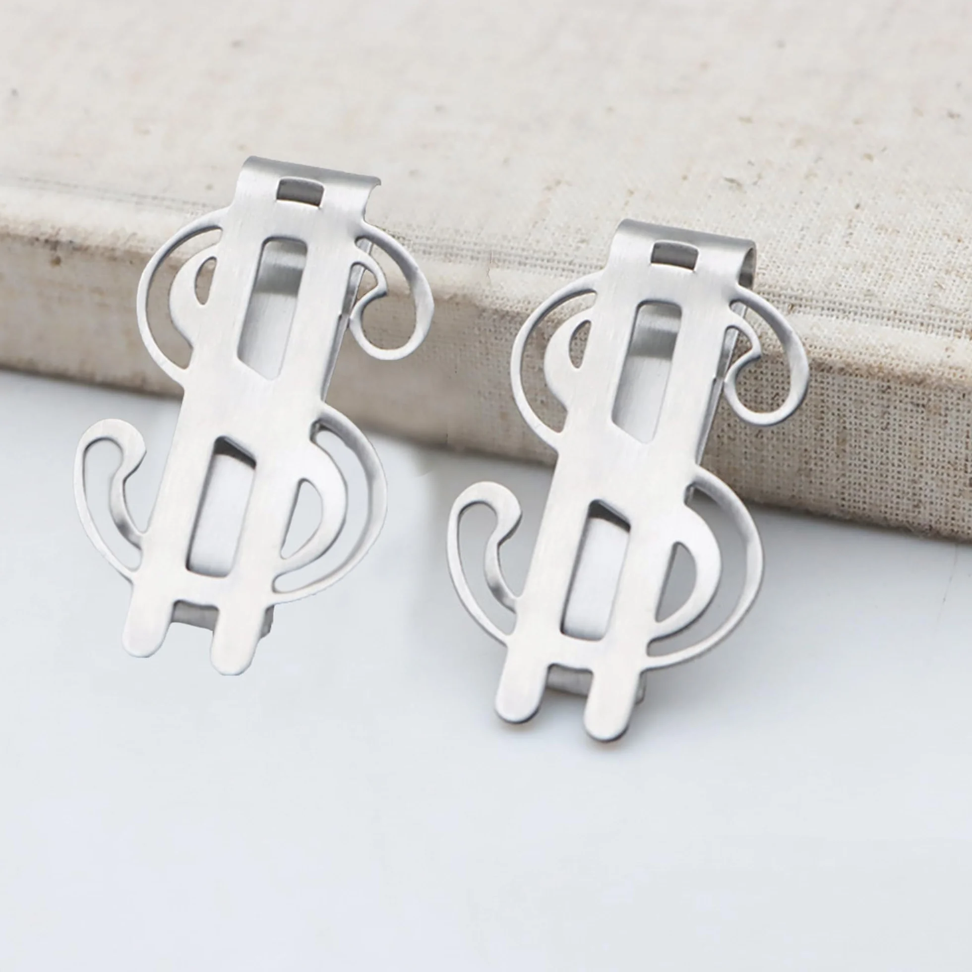 ZAHD 2 SZT. Klipsy na pieniądze męskie Klipsy na pieniądze Money Clip Spinki na banknoty Ultra cienki metalowy klips na pieniądze Klamra na gotówkę na banknoty Karta wizytowa Karta kredytowa, srebro
