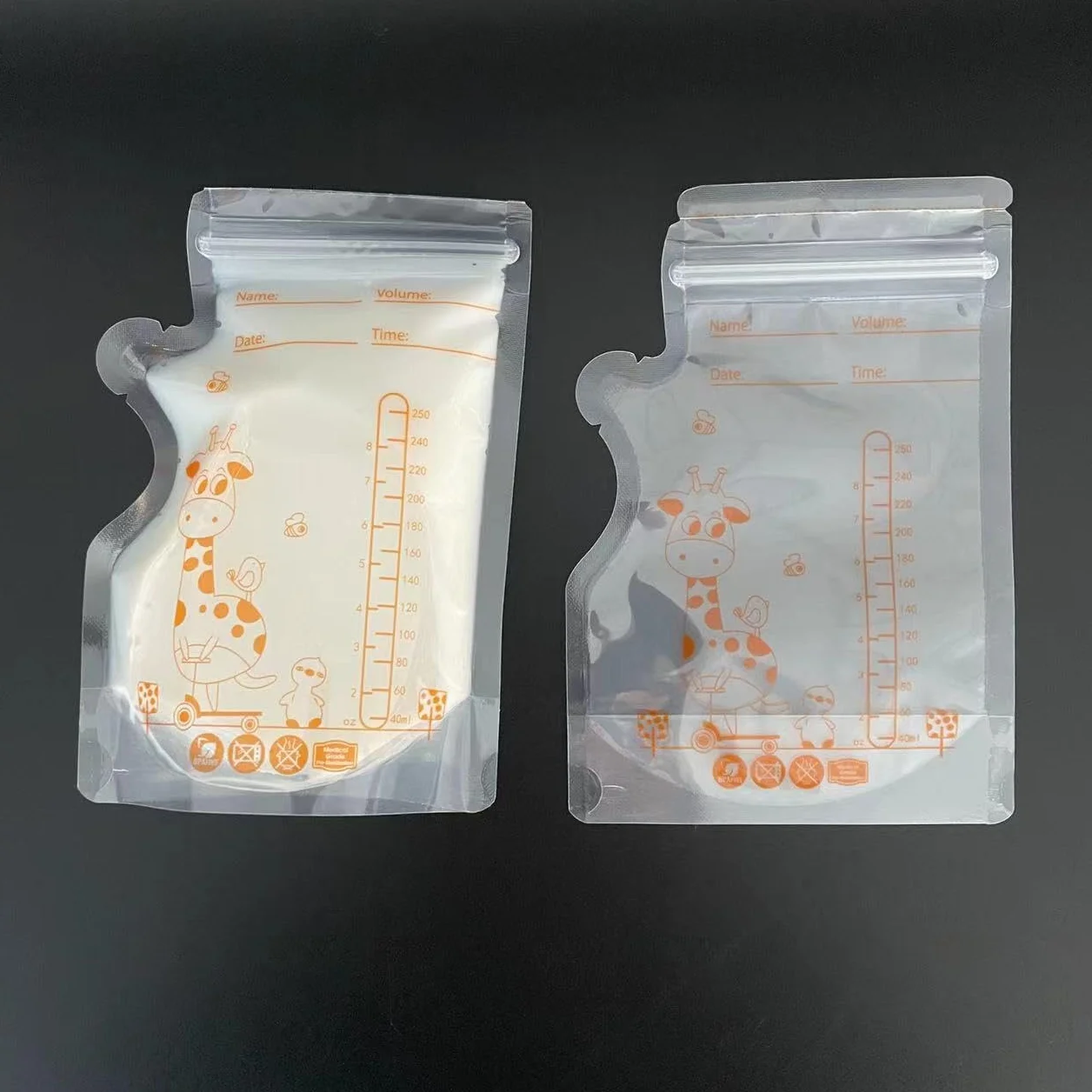 Worek do przechowywania przed sterylizacją, worek do przechowywania mleka matki, worek do zamrażania mleka 250 ml,świeża torba do przechowywania ze skalą,50 sztuk