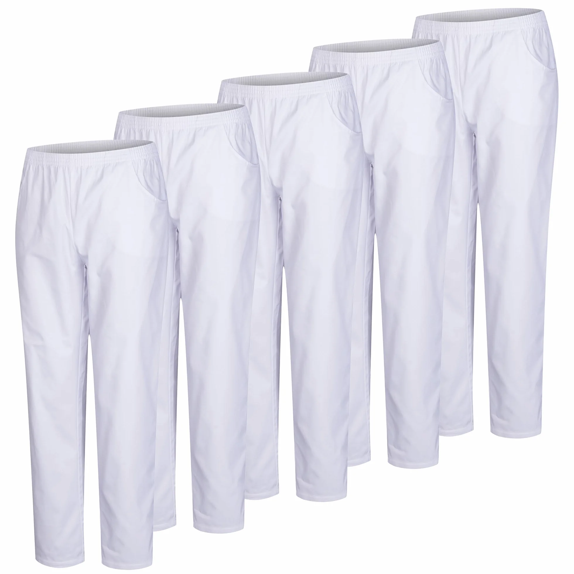 Opakowanie 5 sztuk - Sanitarne SPODNIE Unisex Elastyczna talia Mundury sanitarne 5-8312