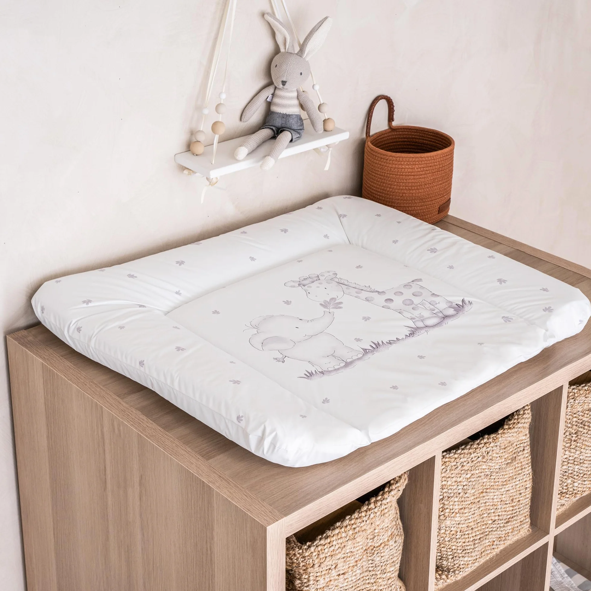 Julius Zöllner Mata do przewijania Softy 75 x 75 cm – podkładka do przewijania – wodoszczelna i zmywalna – Made in Germany – Oeko-Tex Standard 100 – taśma z dżungli