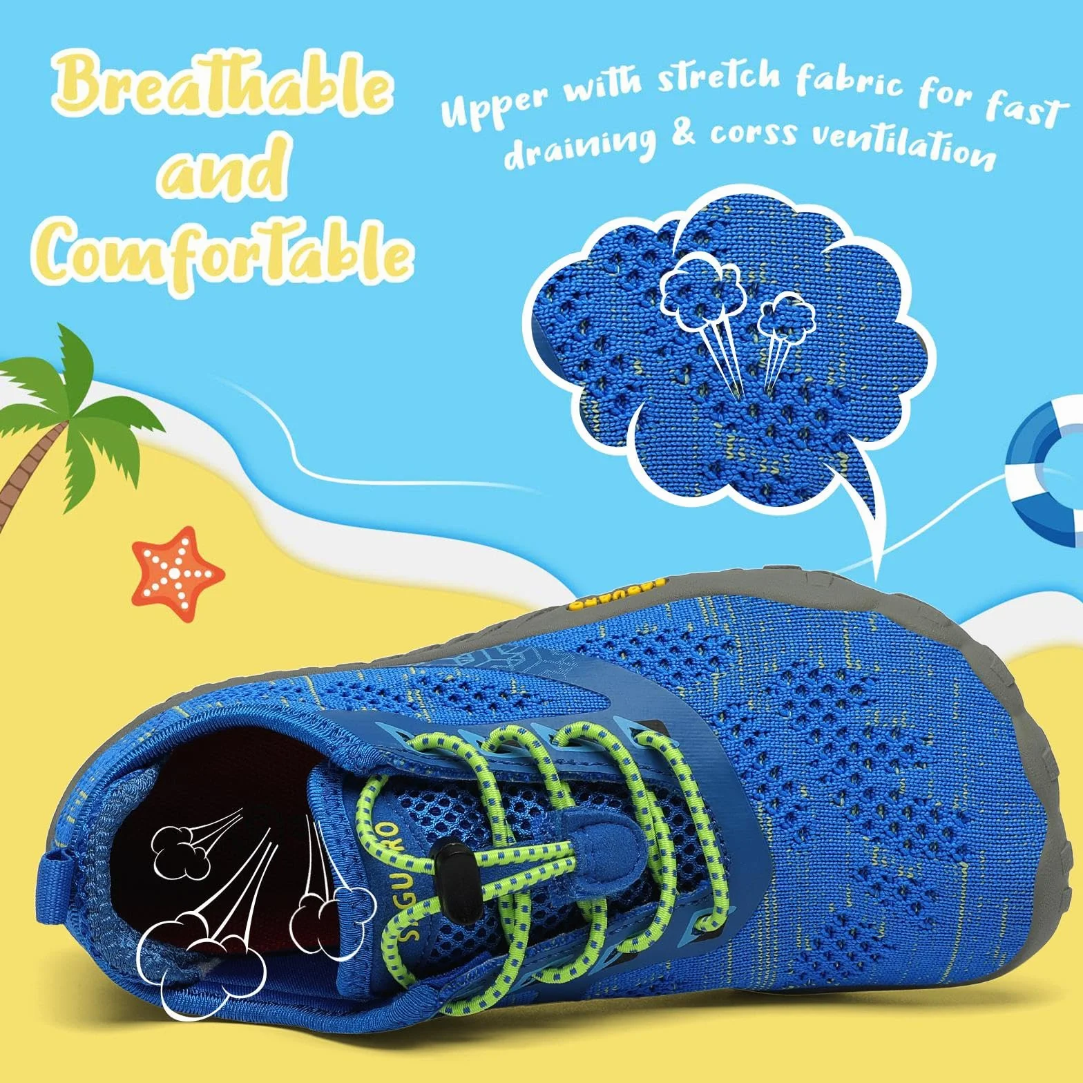 SAGUARO Dziecięce buty trekkingowe wodne plażowe 24-36 EU