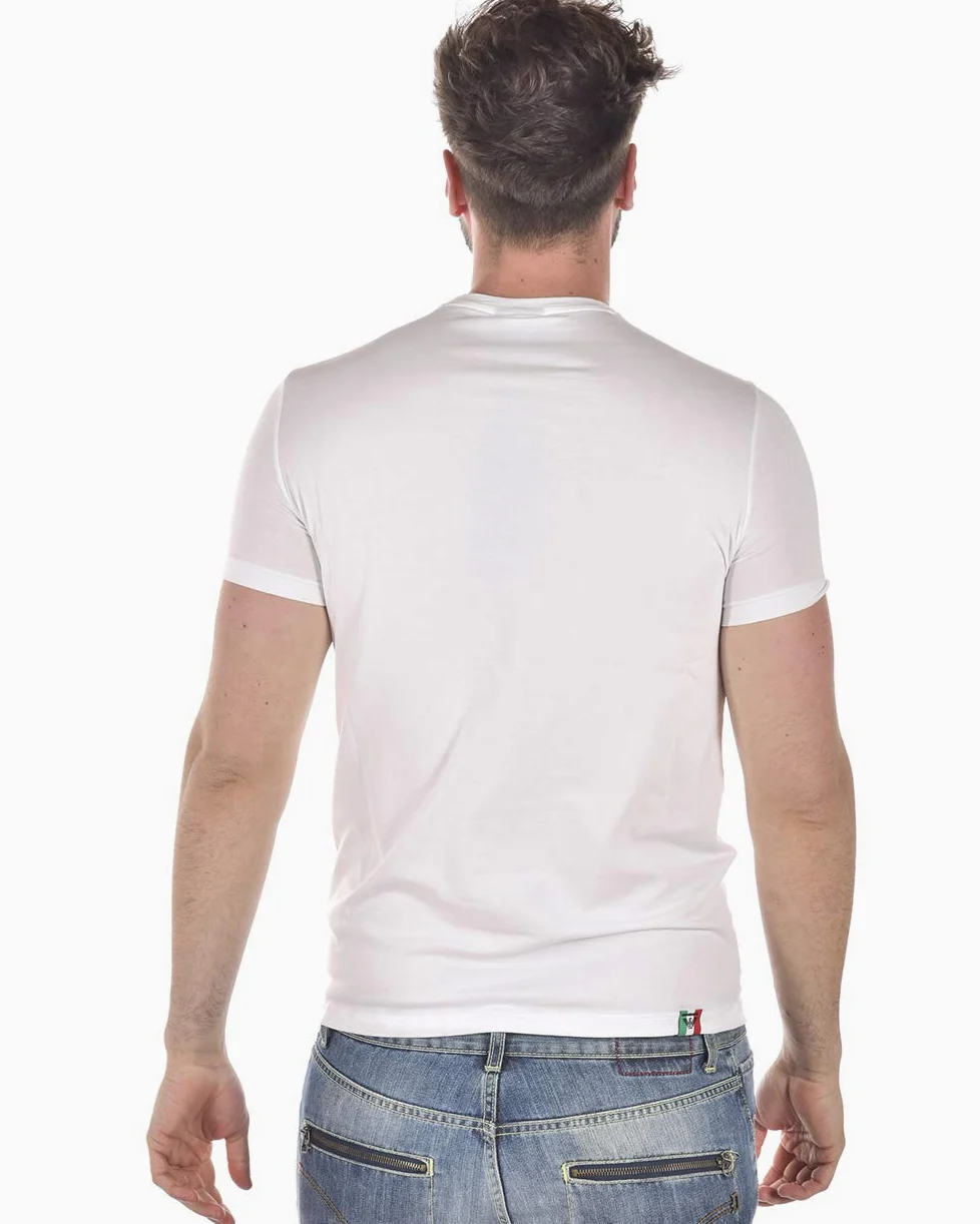 Emporio Armani T-Shirt Logo, Męskie T90, Biały, M