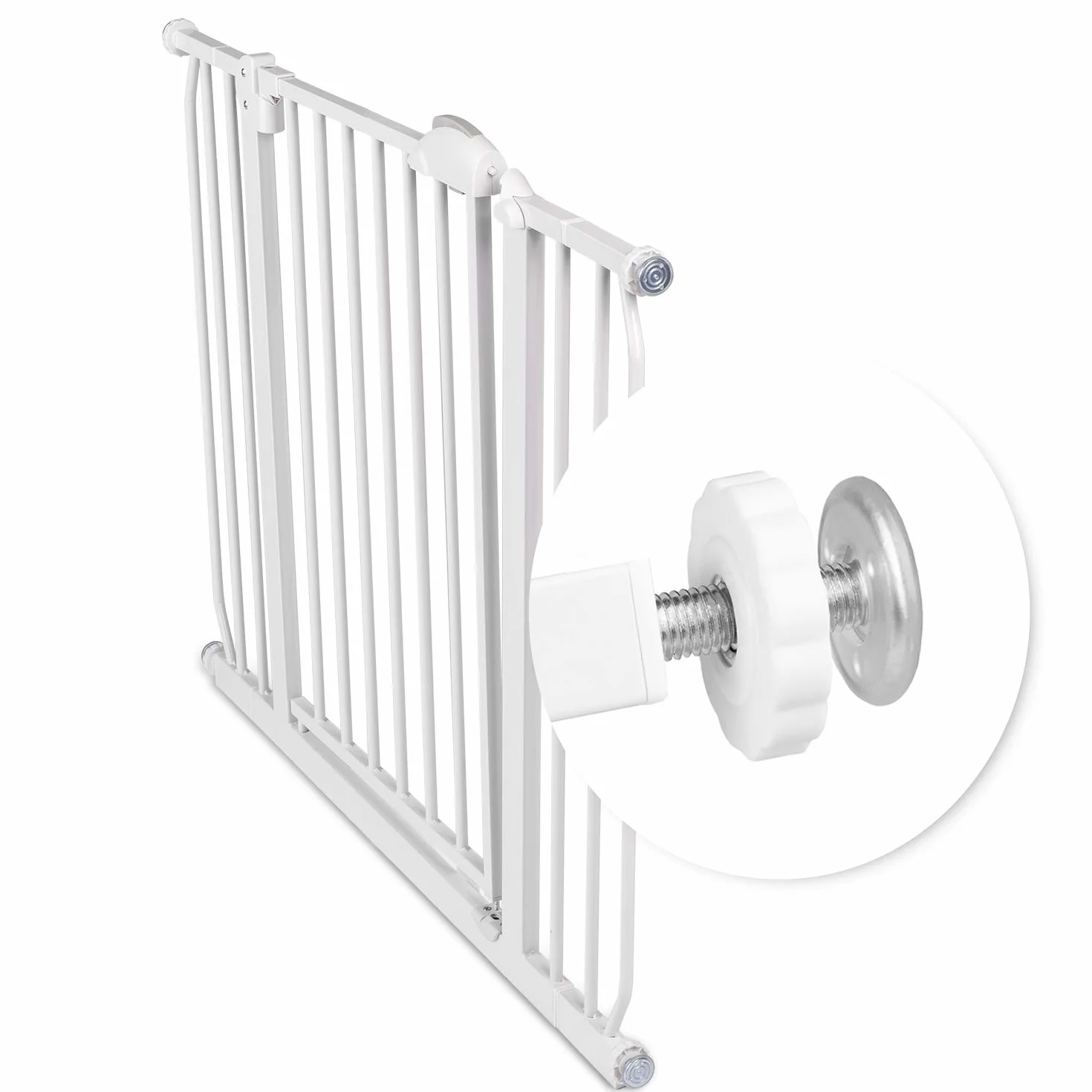 Nukido barierka bramka zabezpieczająca rozporowa ochronna na schody i drzwi metalowa 75-105 cm biała