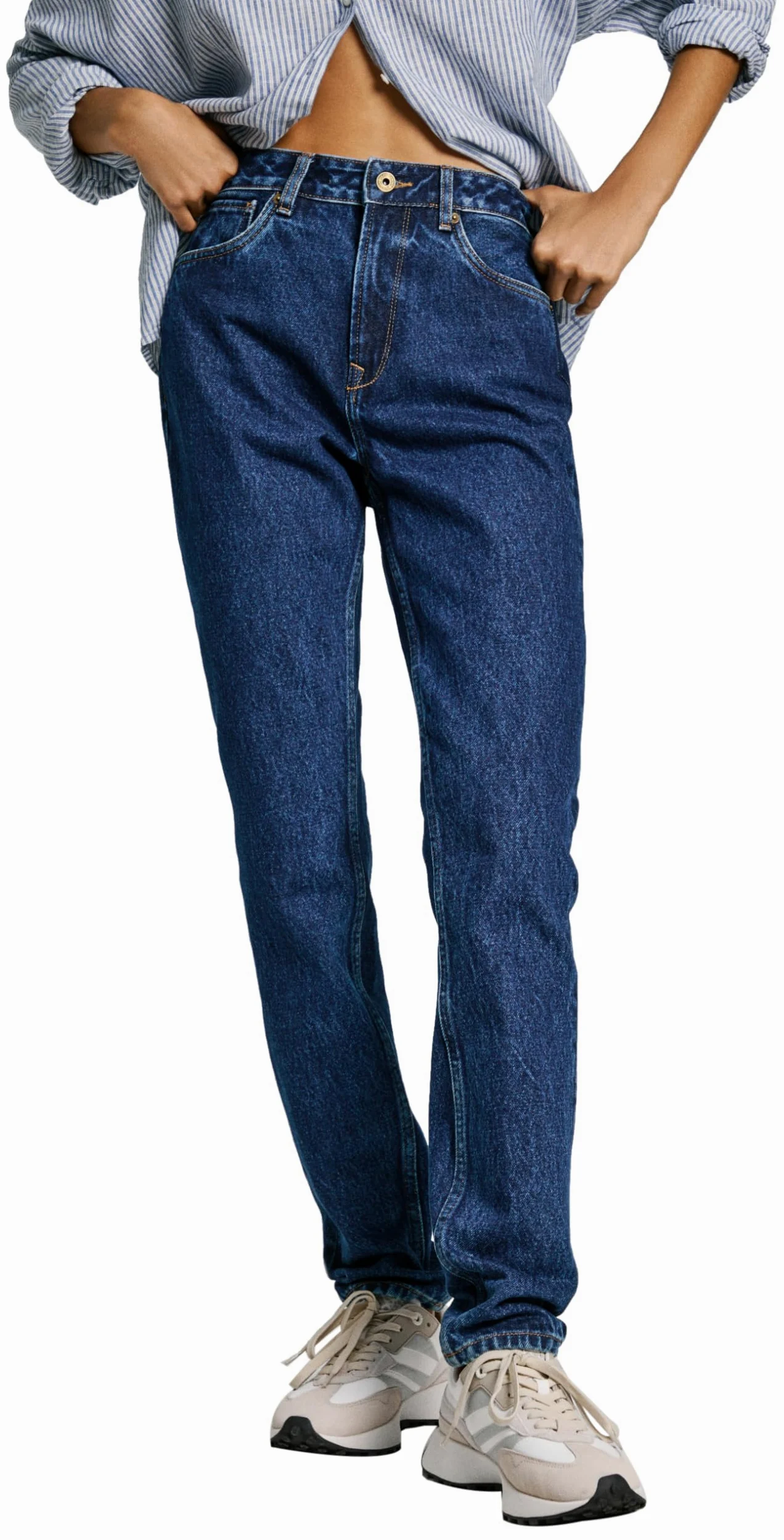 Pepe Jeans Zwężane Dżinsy Hw Pl204591 - Dżins Kobiety