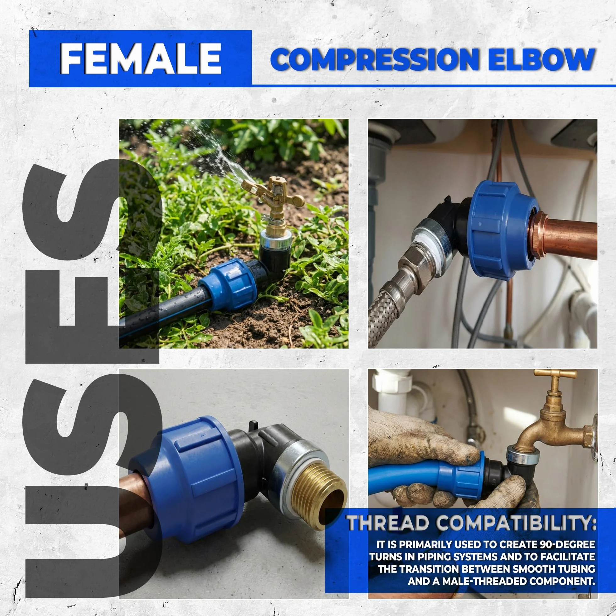 DOJA Barcelona Złącze kolankowe MDPE żeńskie 90º - opakowanie 4-20x1/2" - część hydrauliczna do węża do wody pitnej, szybki montaż, wytrzymały, idealny system nawadniania ogrodowego i kompresyjnego