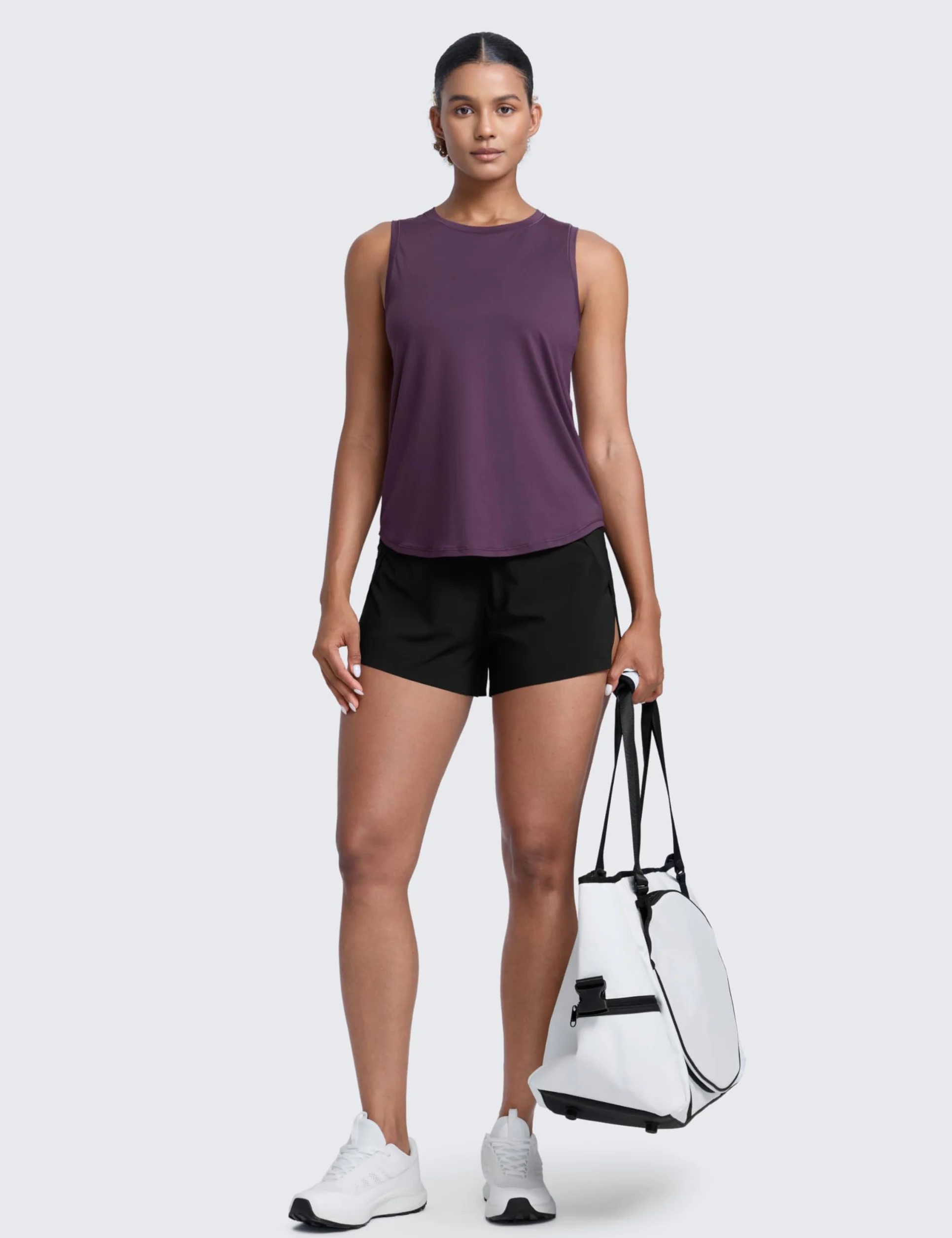 CRZ YOGA Lekki podkoszulek Racerback bez rękawów Top treningowy z wysokim dekoltem