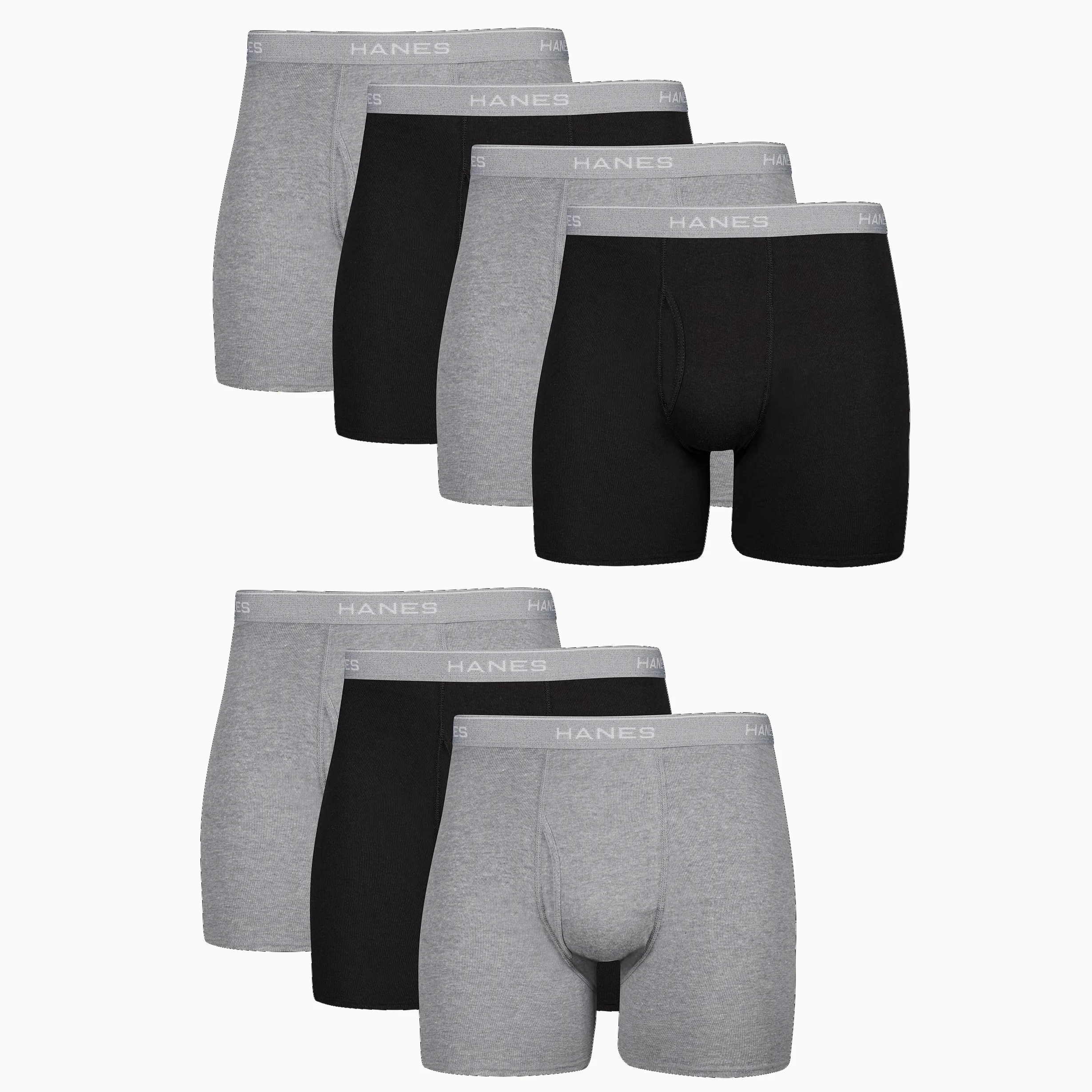 Hanes Bokserki męskie (7 sztuk), 7 sztuk - czarny/szary wybór, XL