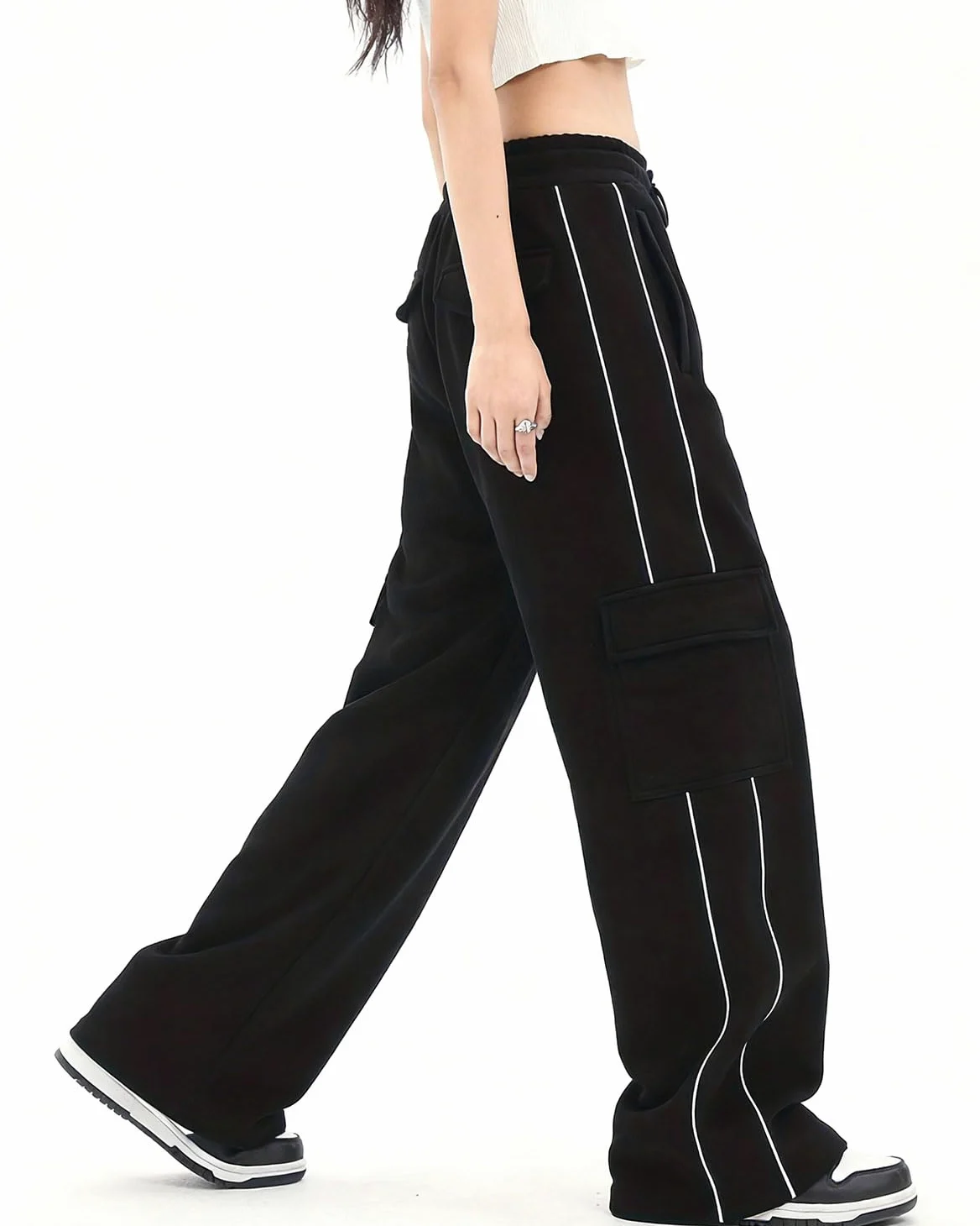 Skateboard Frog Y2K Baggy Streetwear Hip Hop Harajuku damskie spodnie w stylu amerykańskim vintage jesień luźne sportowe ze sznurkiem