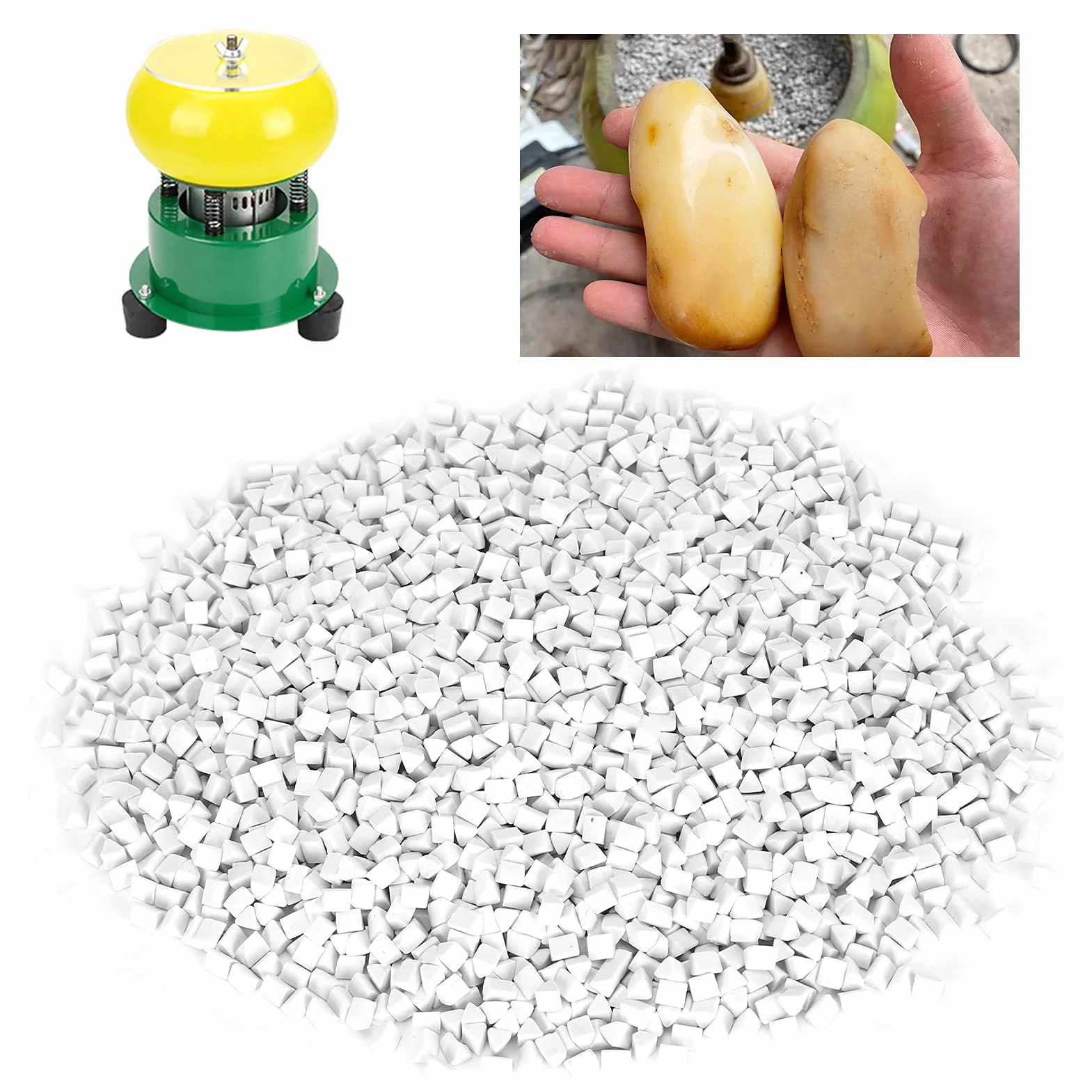 Ceramiczny Wypełniacz do Polerowania Wibracyjnego, Trójkątny Wypełniacz Ceramiczny, 4 mm, 500 g, for warsztatów, przemysłu i pracowników gospodarstwa domowego