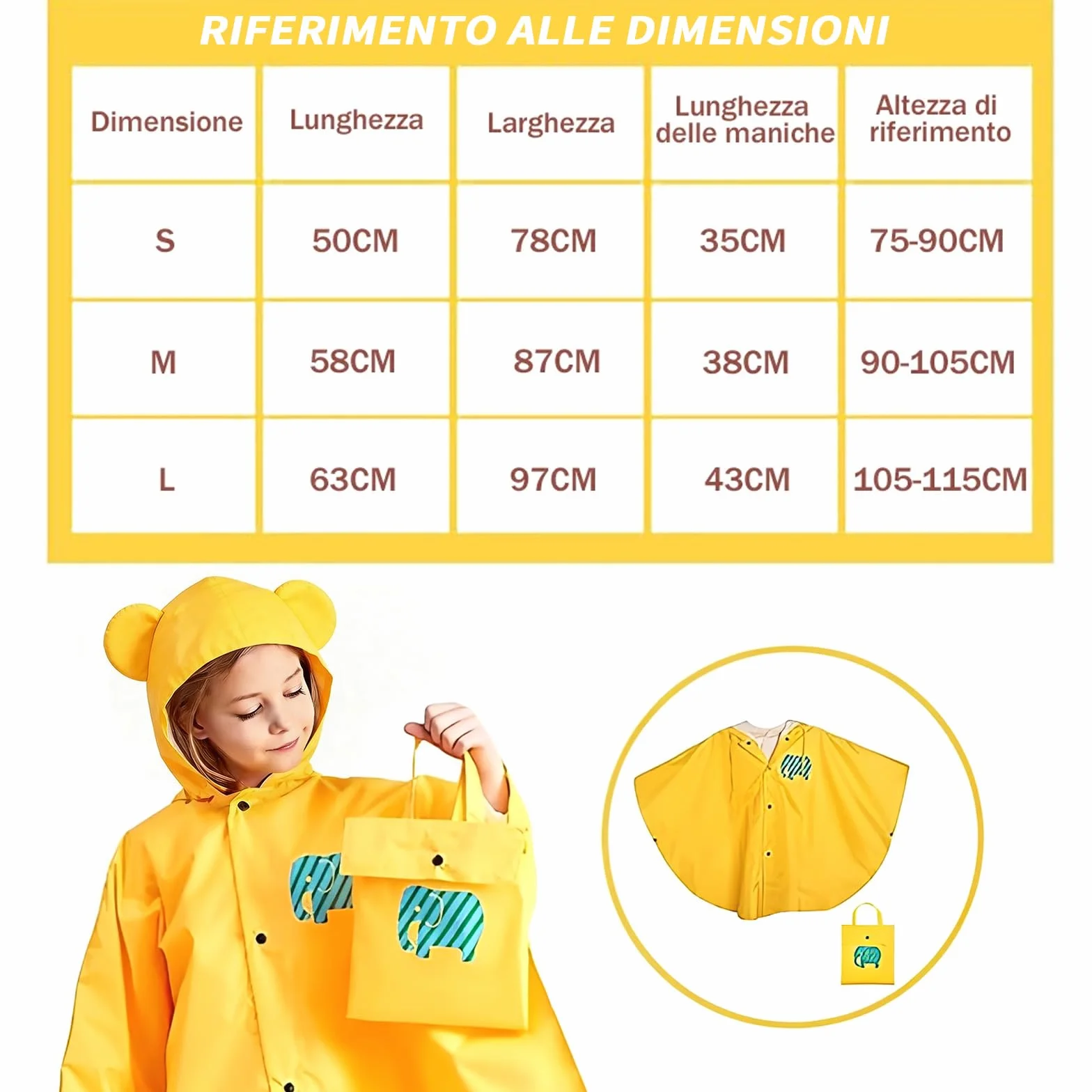 LATRAT Płaszcz przeciwdeszczowy dla dzieci, unisex dla dzieci, wodoodporny płaszcz przeciwdeszczowy z kapturem w 100% nieprzemakalny i oddychający