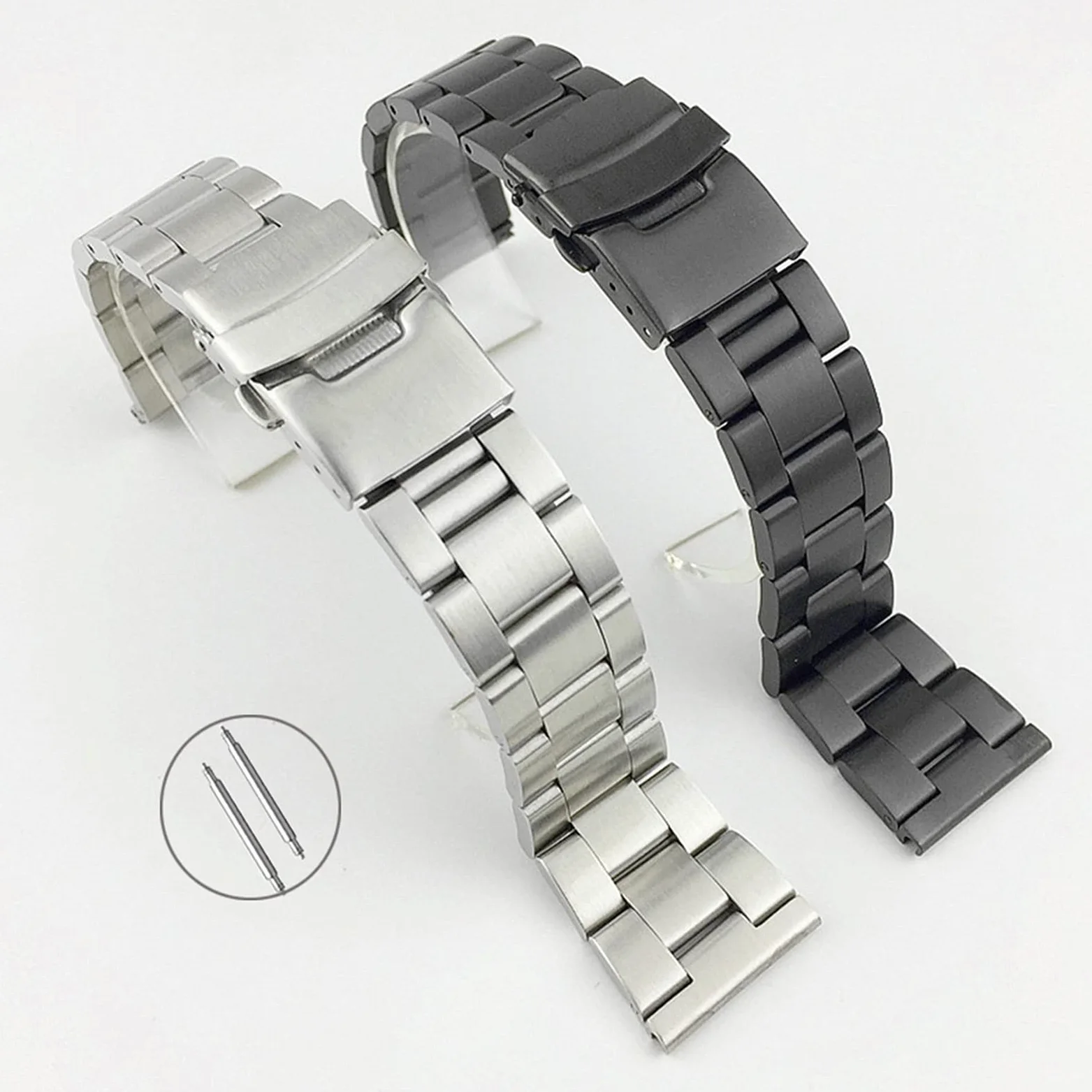 Pasek do zegarka Quick Release Mesh Pleciony metalowy pasek ze stali nierdzewnej dla mężczyzn i kobiet Regulowany 18 mm, 20 mm, 22 mm Bransoletka / 22 mm/srebrny