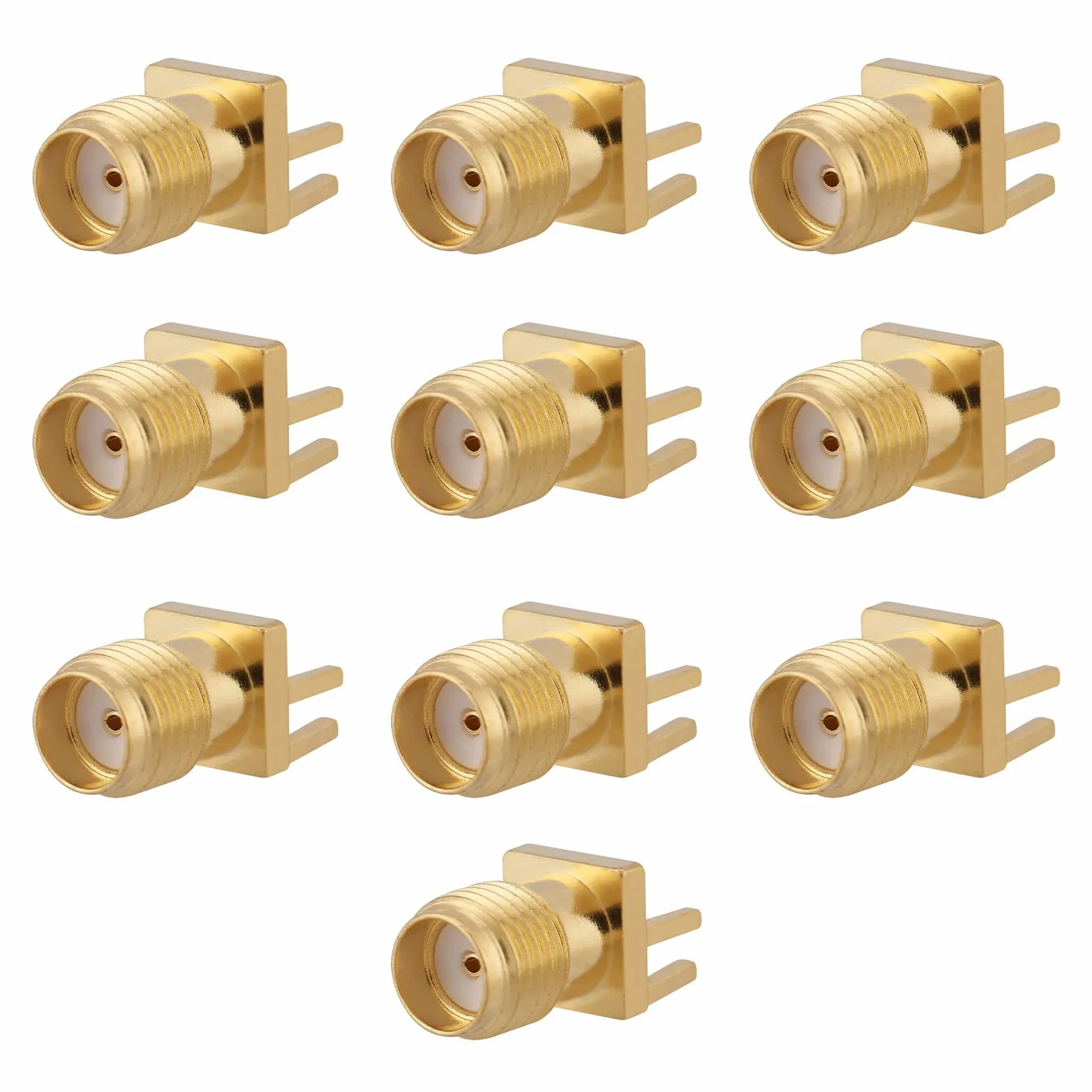 10 sztuk mosiężne pozłacane gniazdo SMA gniazdo gniazdo jack końcówka Launch50 omów złącze wtykowe HF PCB klips montaż krawędzi adapter