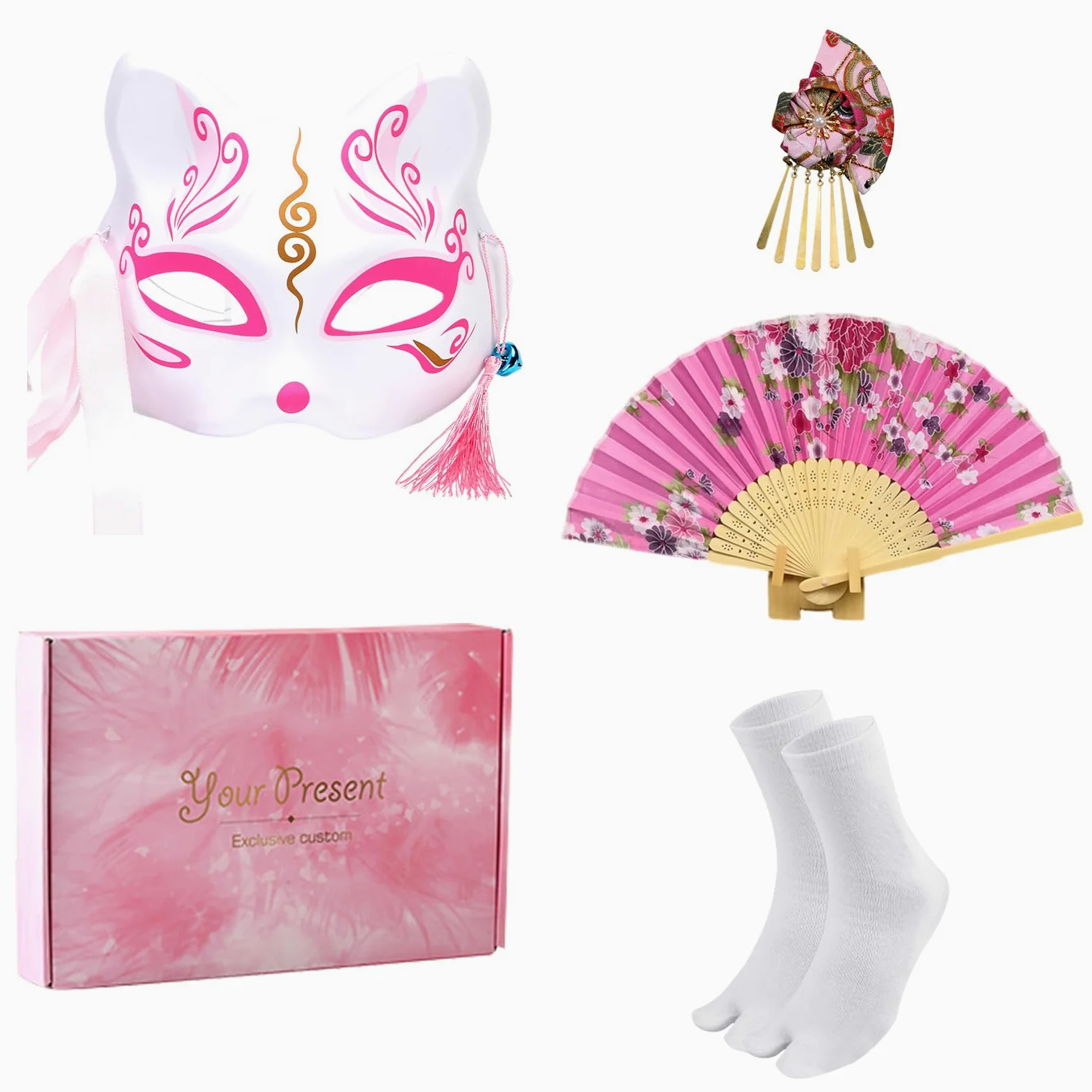 Damska tradycyjna japońska sukienka kimono z nadrukiem kwiatowym z paskiem sukienka japoński szlafrok Yukata kostium cosplay zestaw