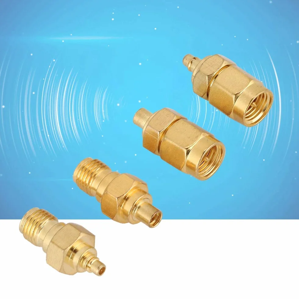 Mmcx Sma Adapter Mmcx Męski na Sma Męski Adapter 4 Sztuk Niklowany Mosiądz Mmcx na Sma Adapter 50Ohm Impedancja dla Anteny Radiowej