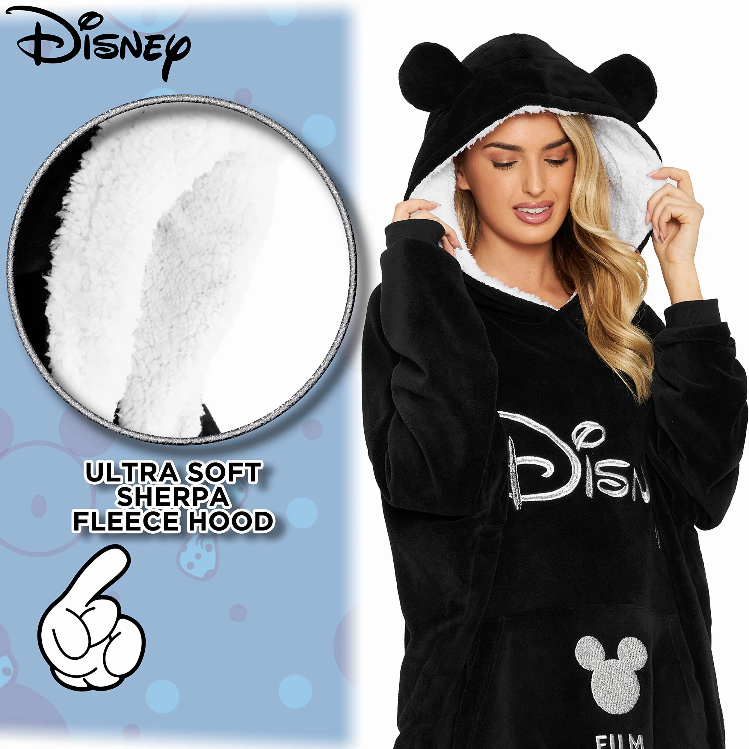 Disney Bluzy Damskie, Oversizowa Bluza z Kapturem, Prezenty Minnie i Mickey