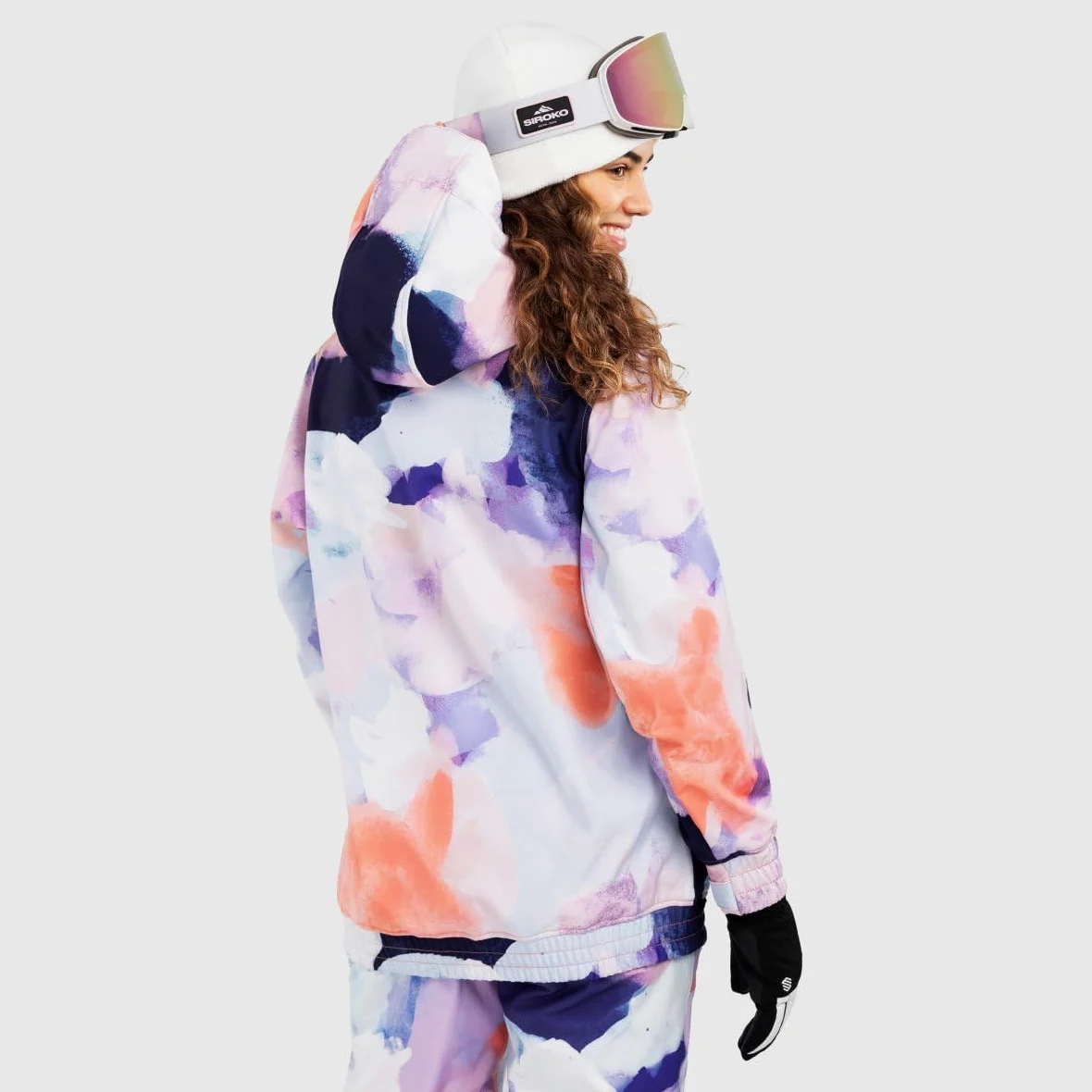 SIROKO - Kurtka Snowboardowa z Kieszenią Kangurką dla Kobiet Siroko W3-W Halo