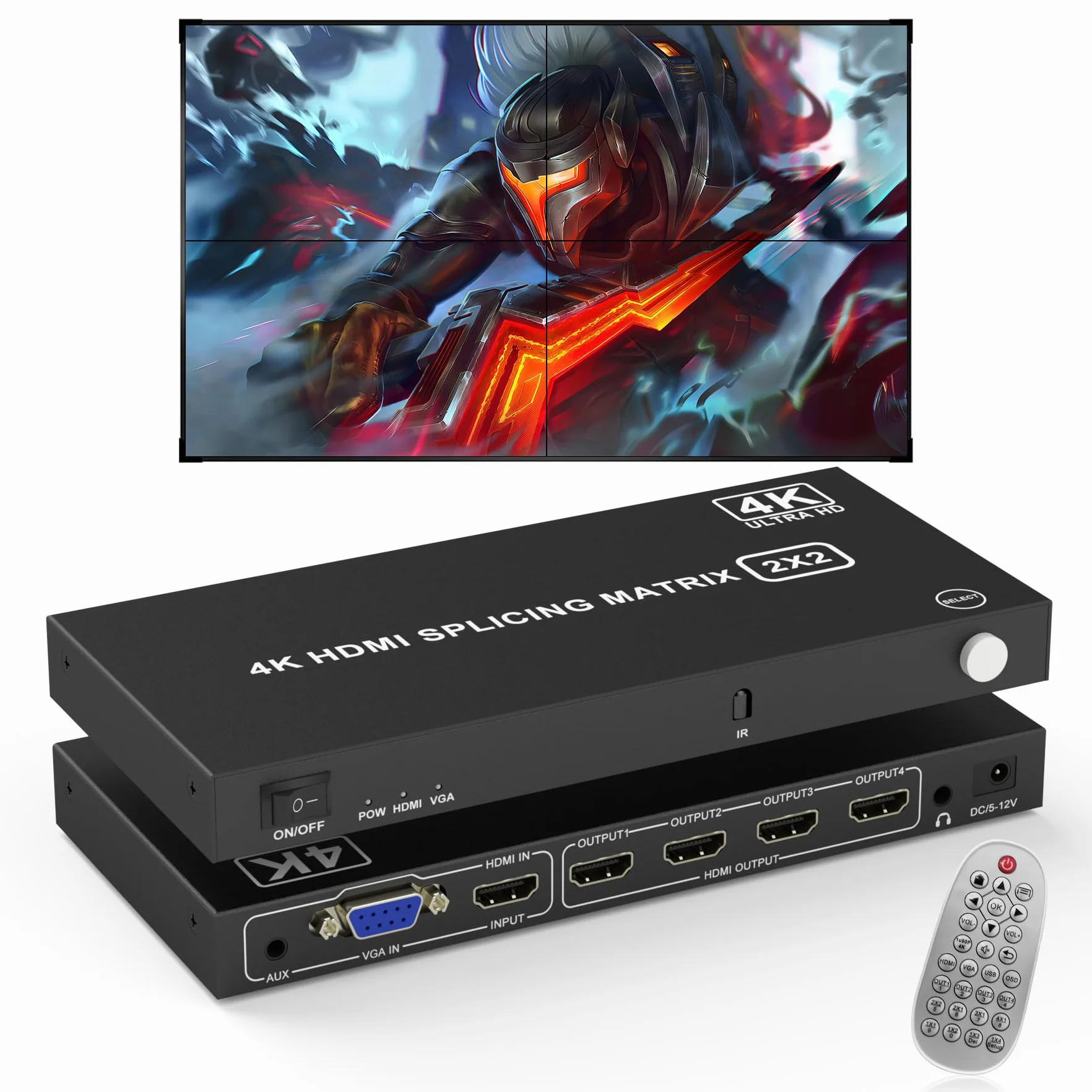 2 x 2 HDMI video Wall Controller 2x2