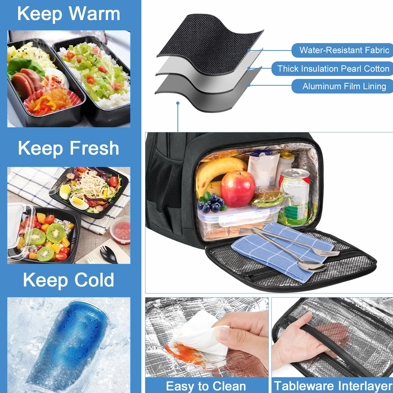 Plecak na laptopa MATEIN 17 cali z przegrodą chłodzącą, lunchpack, plecak podróżny dla mężczyzn, antykradzieżowy plecak chłodzący zgodny z TSA do pracy
